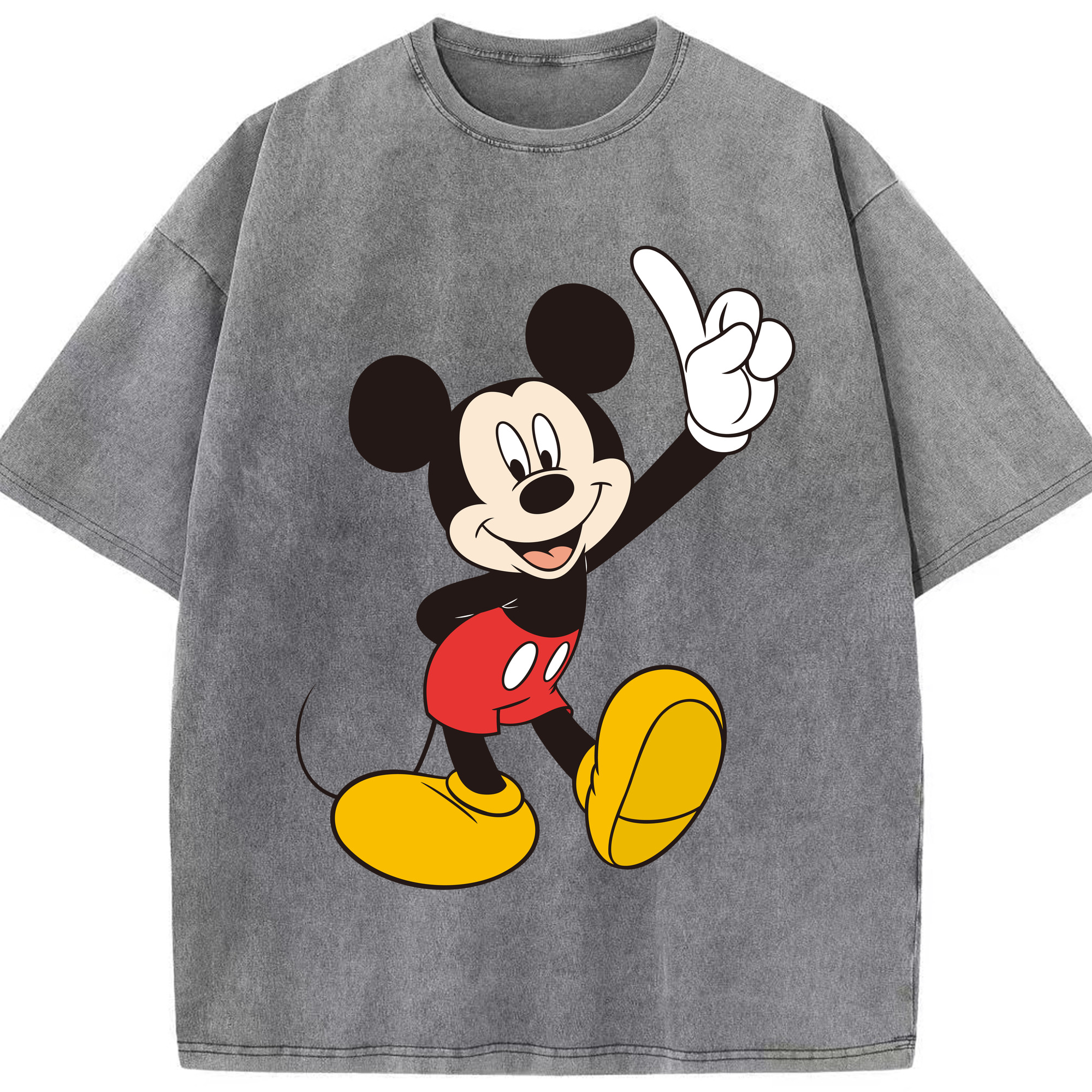 （画像用） ミッキーマウス Mickey Mouse 綿100% ヴィンテージ風 半袖Tシャツ（フロントプリント）