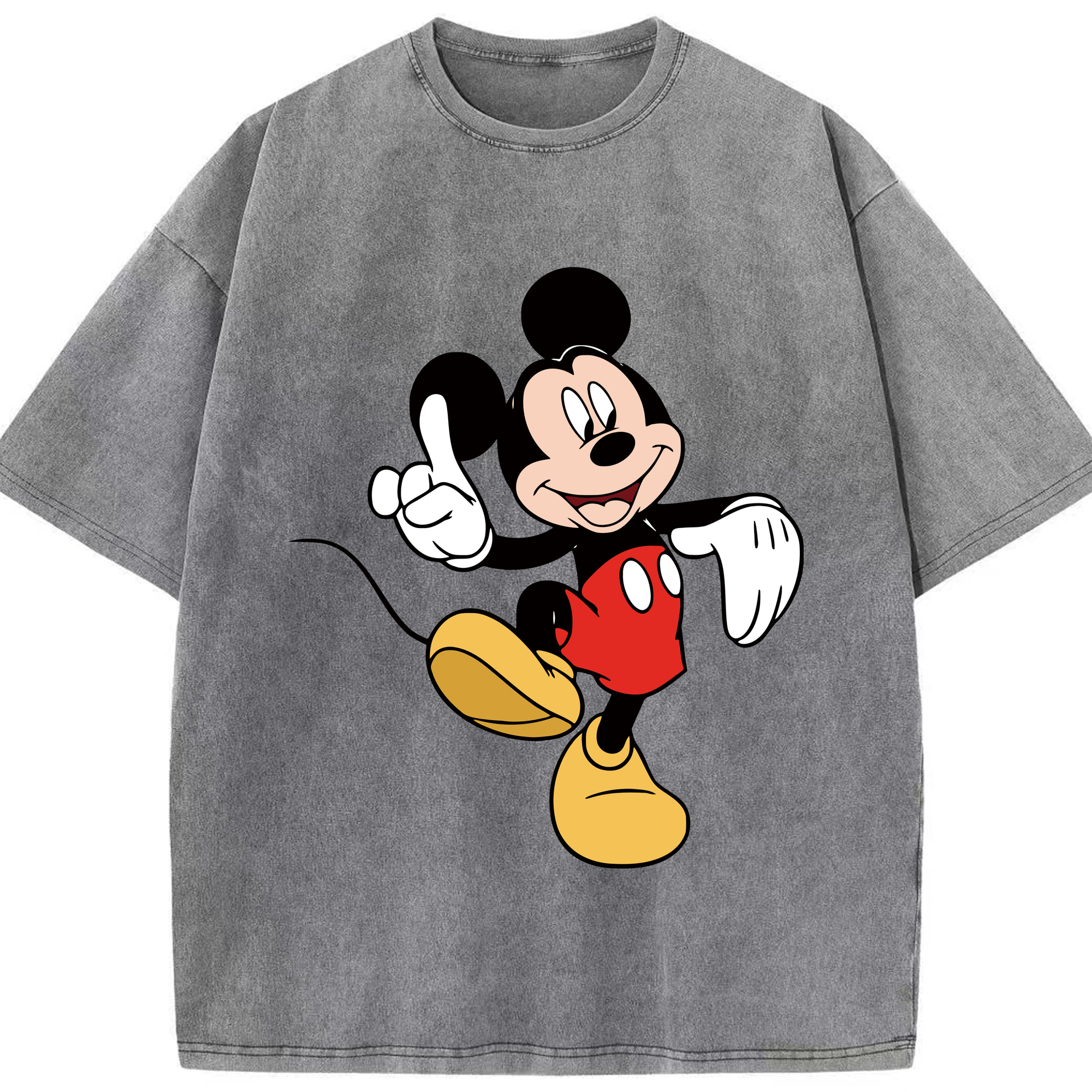 （画像用） ミッキーマウス Mickey Mouse 綿100% ヴィンテージ風 半袖Tシャツ（フロントプリント）