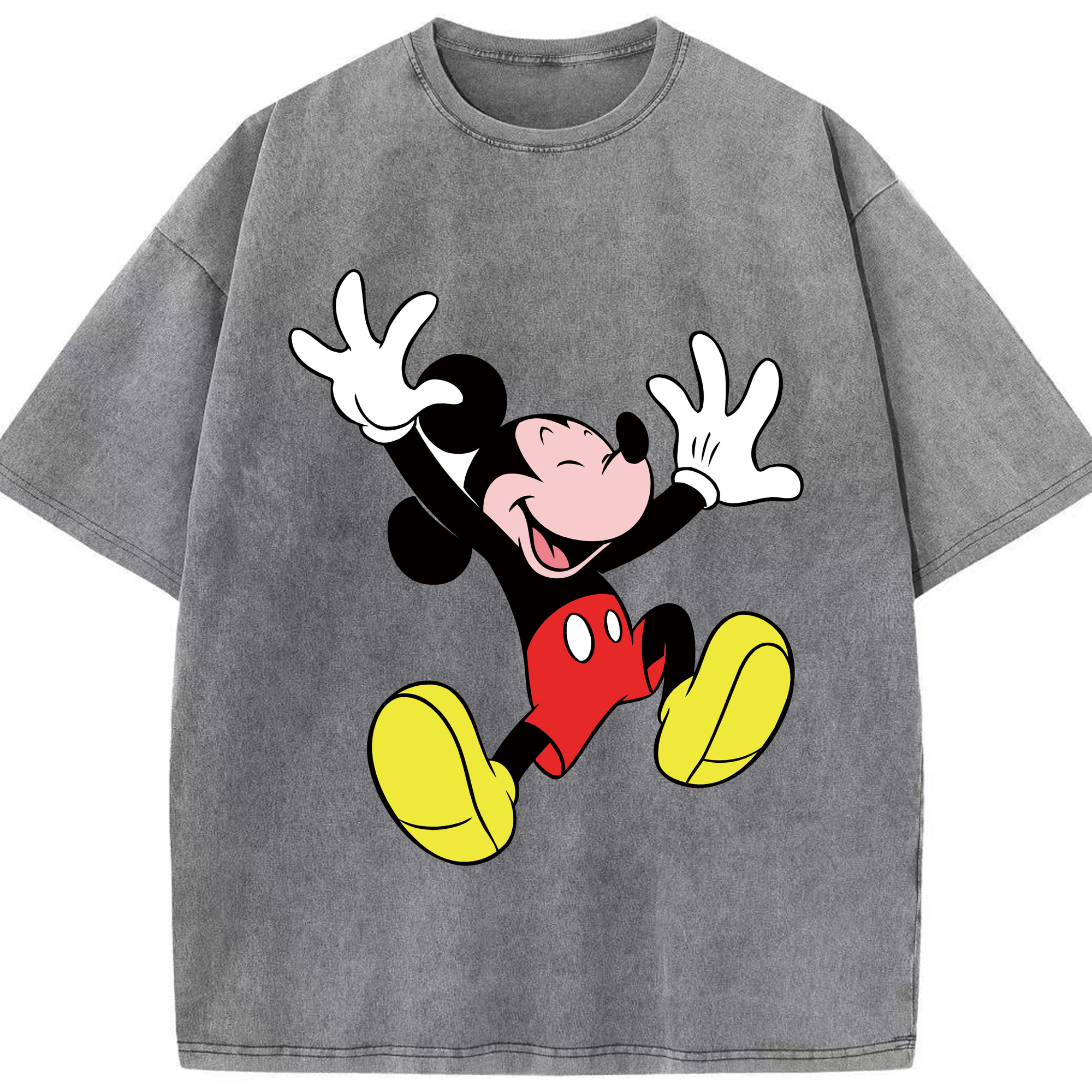 （画像用） ミッキーマウス Mickey Mouse 綿100% ヴィンテージ風 半袖Tシャツ（フロントプリント）