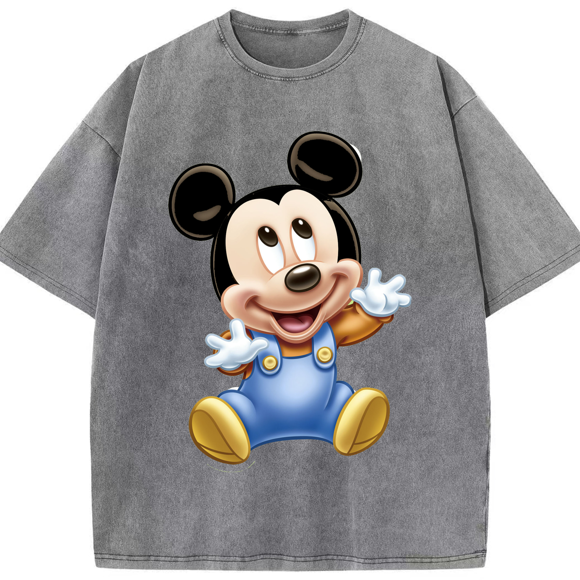 （画像用） ミッキーマウス Mickey Mouse 綿100% ヴィンテージ風 半袖Tシャツ（フロントプリント）