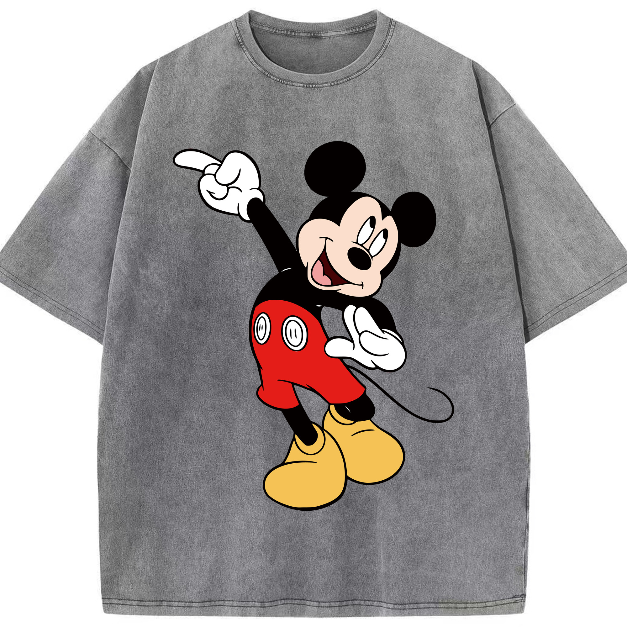 （画像用） ミッキーマウス Mickey Mouse 綿100% ヴィンテージ風 半袖Tシャツ（フロントプリント）