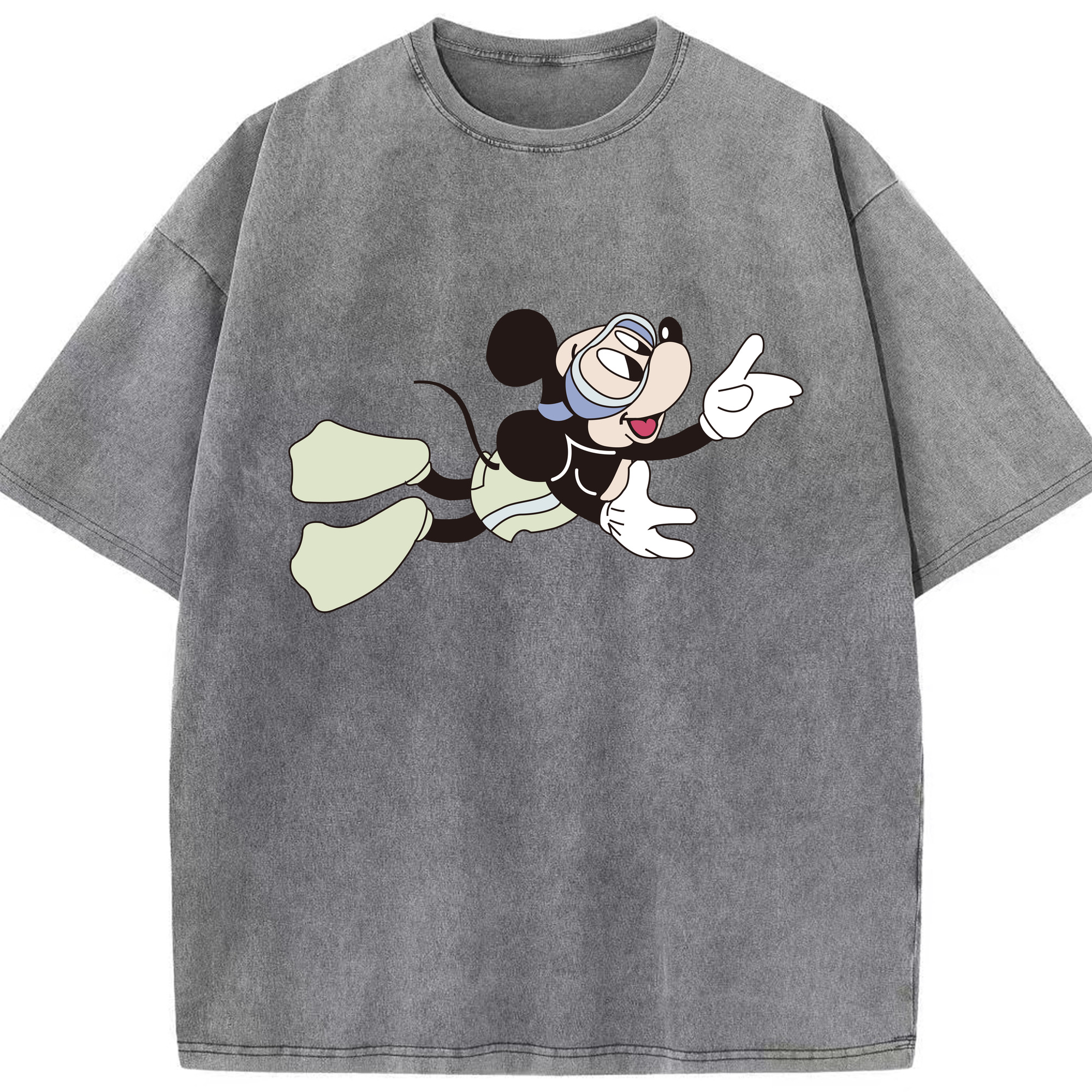 （画像用） ミッキーマウス Mickey Mouse 綿100% ヴィンテージ風 半袖Tシャツ（フロントプリント）
