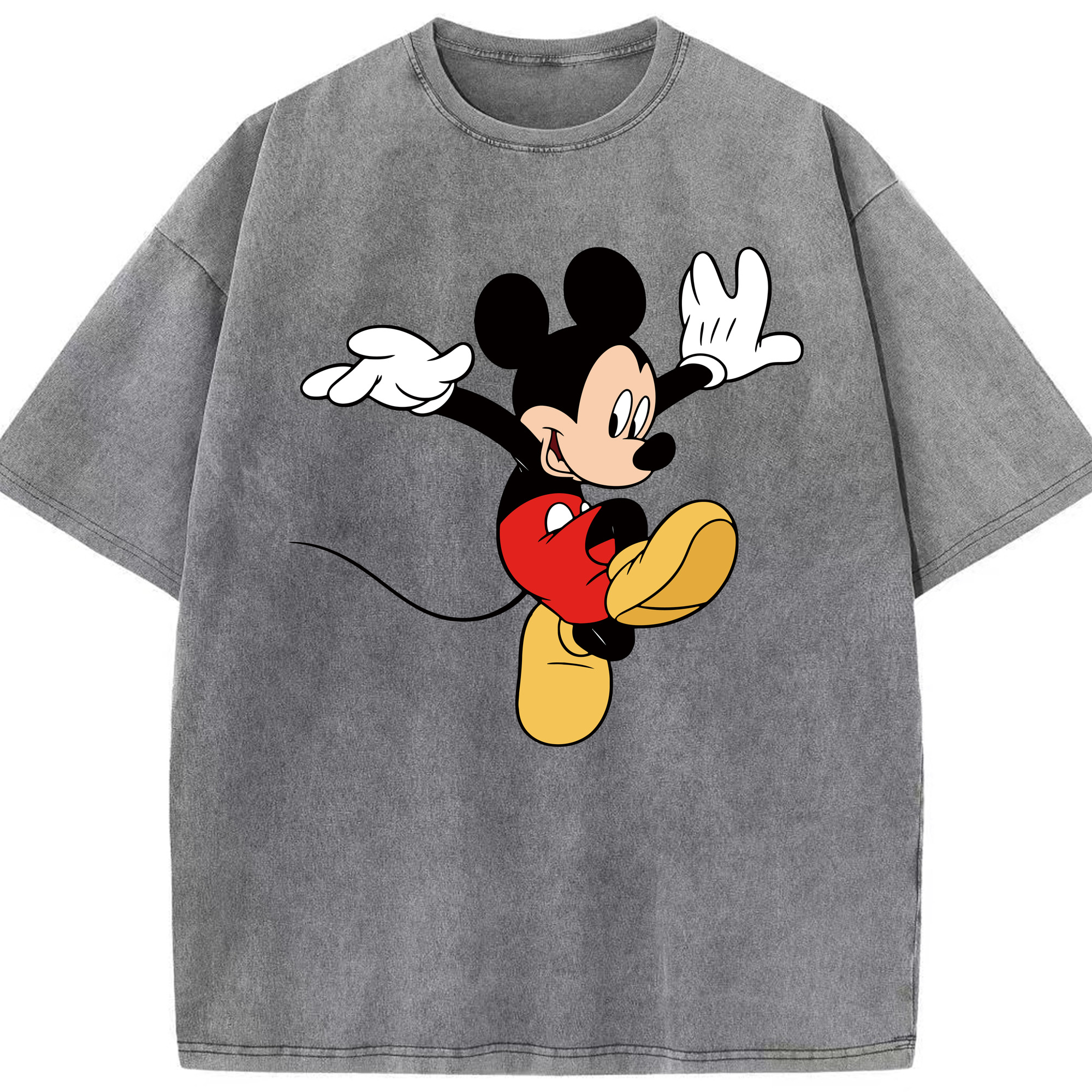 （画像用） ミッキーマウス Mickey Mouse 綿100% ヴィンテージ風 半袖Tシャツ（フロントプリント）
