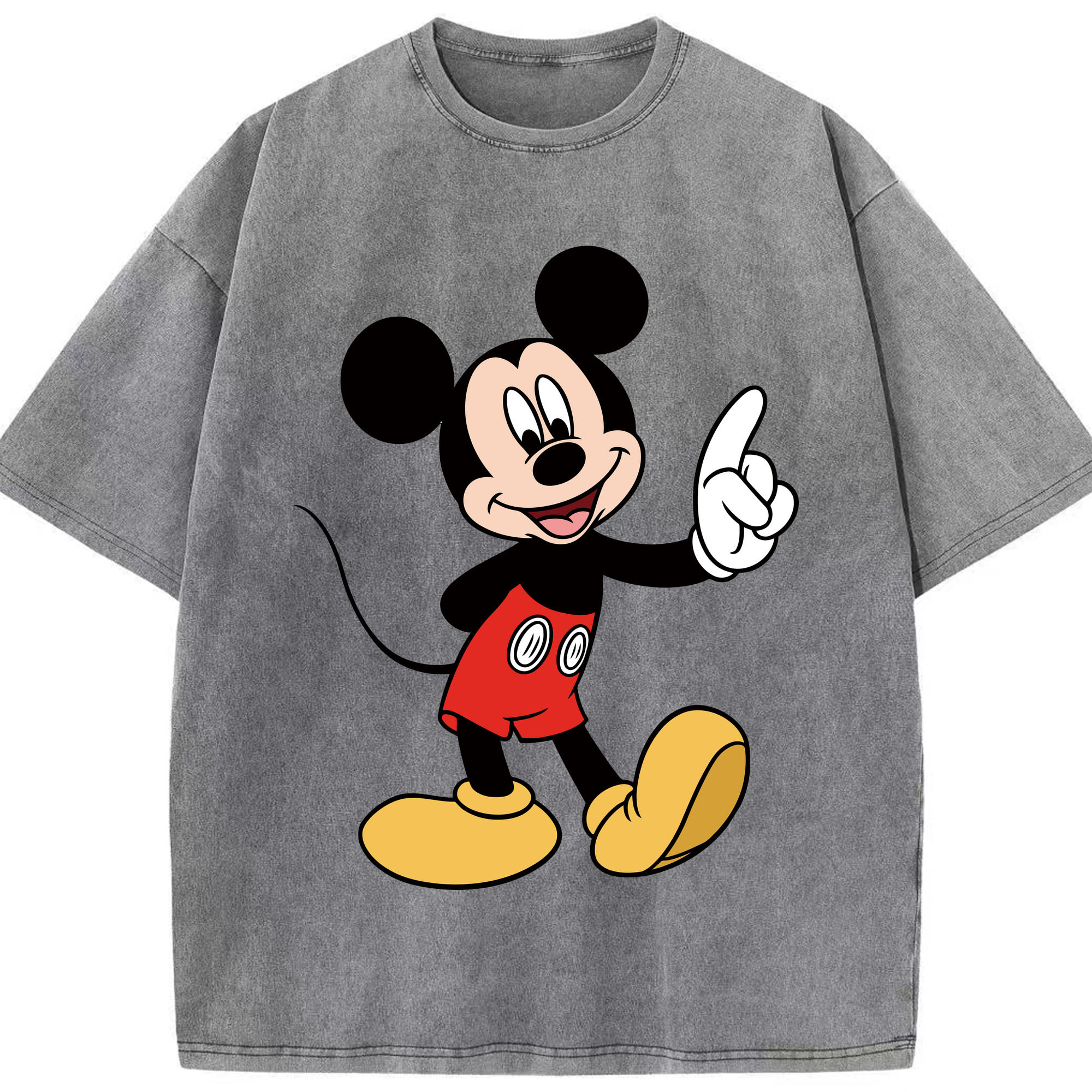 （画像用） ミッキーマウス Mickey Mouse 綿100% ヴィンテージ風 半袖Tシャツ（フロントプリント）
