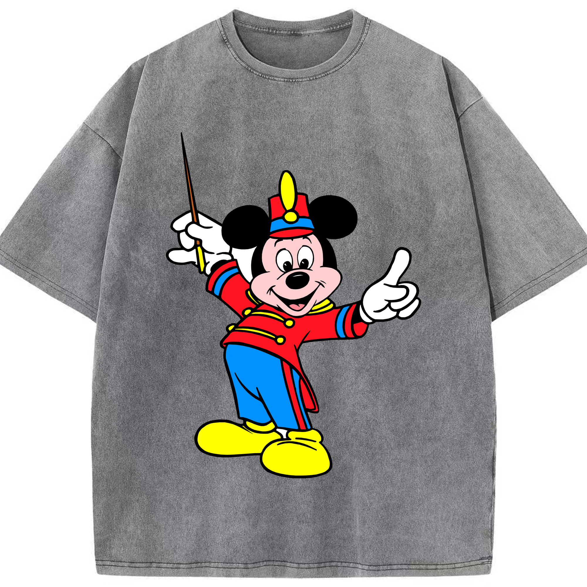 （画像用） ミッキーマウス Mickey Mouse 綿100% ヴィンテージ風 半袖Tシャツ（フロントプリント）