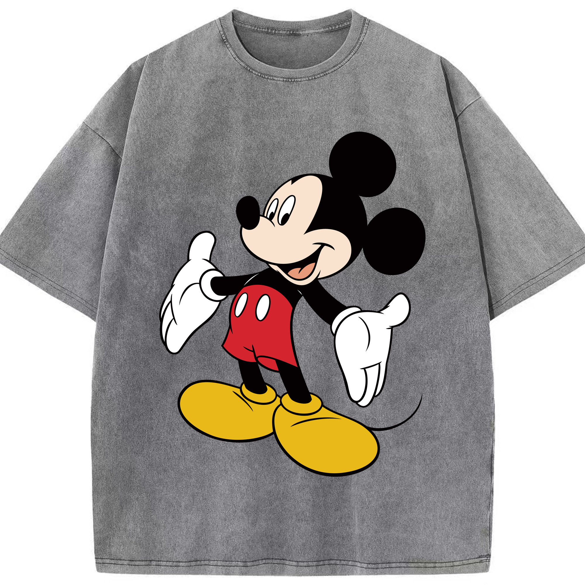 （画像用） ミッキーマウス Mickey Mouse 綿100% ヴィンテージ風 半袖Tシャツ（フロントプリント）
