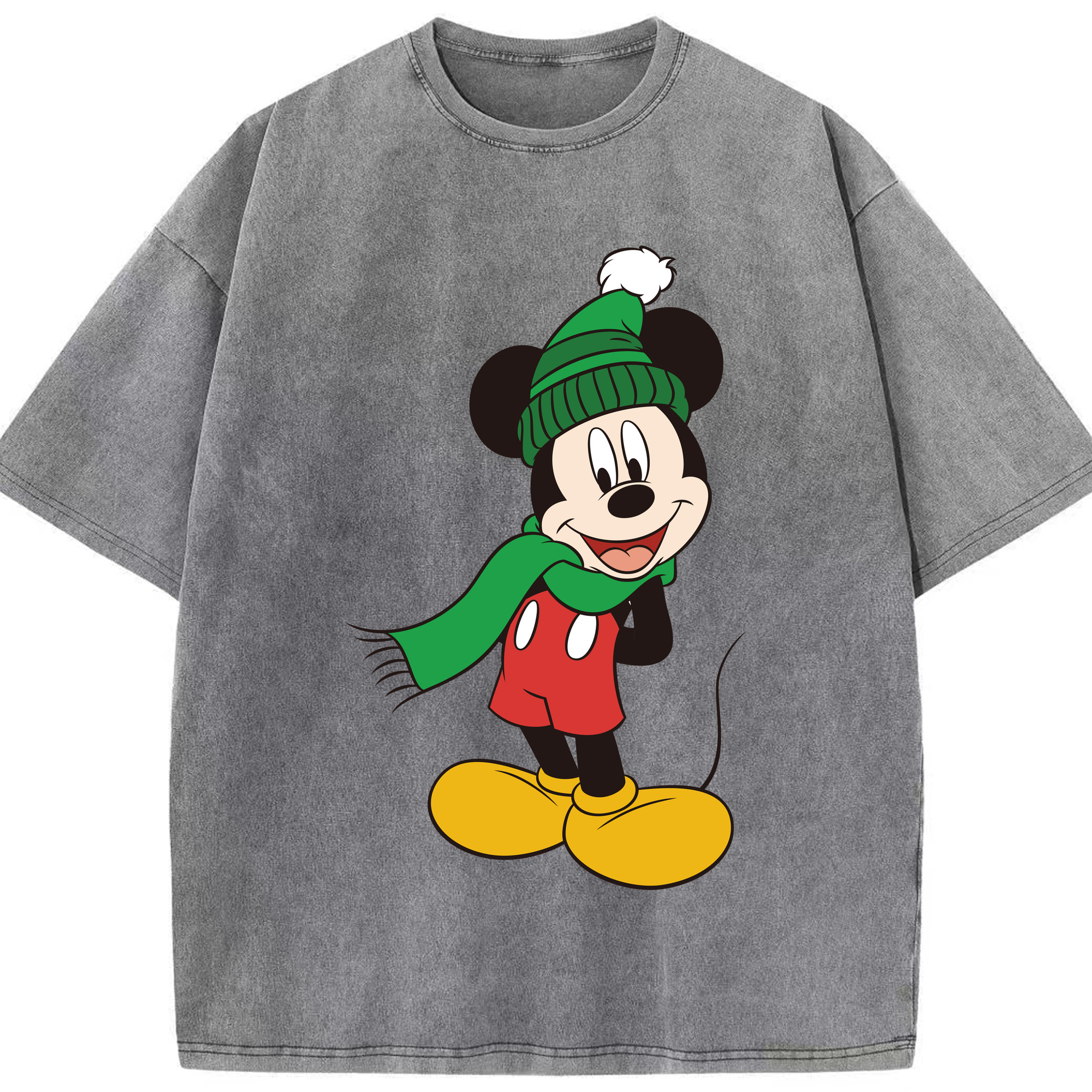（画像用） ミッキーマウス Mickey Mouse 綿100% ヴィンテージ風 半袖Tシャツ（フロントプリント）