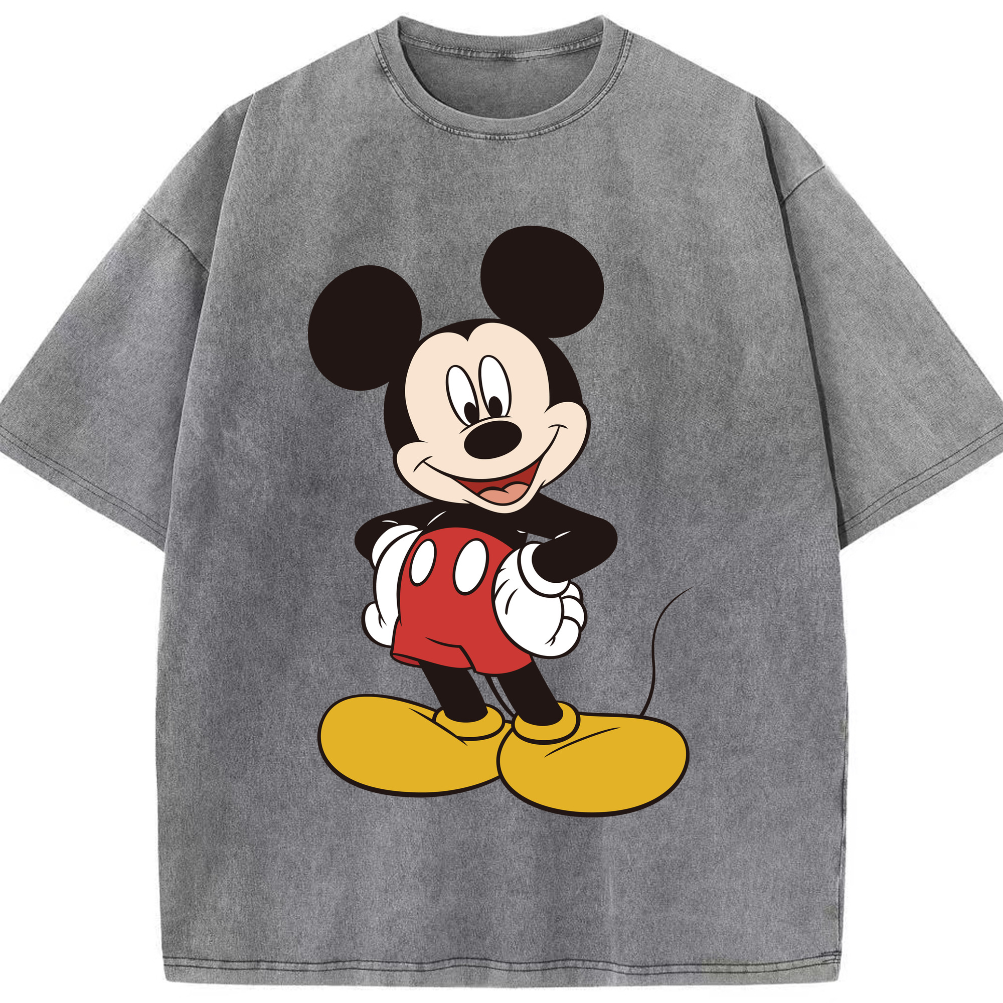 （画像用） ミッキーマウス Mickey Mouse 綿100% ヴィンテージ風 半袖Tシャツ（フロントプリント）