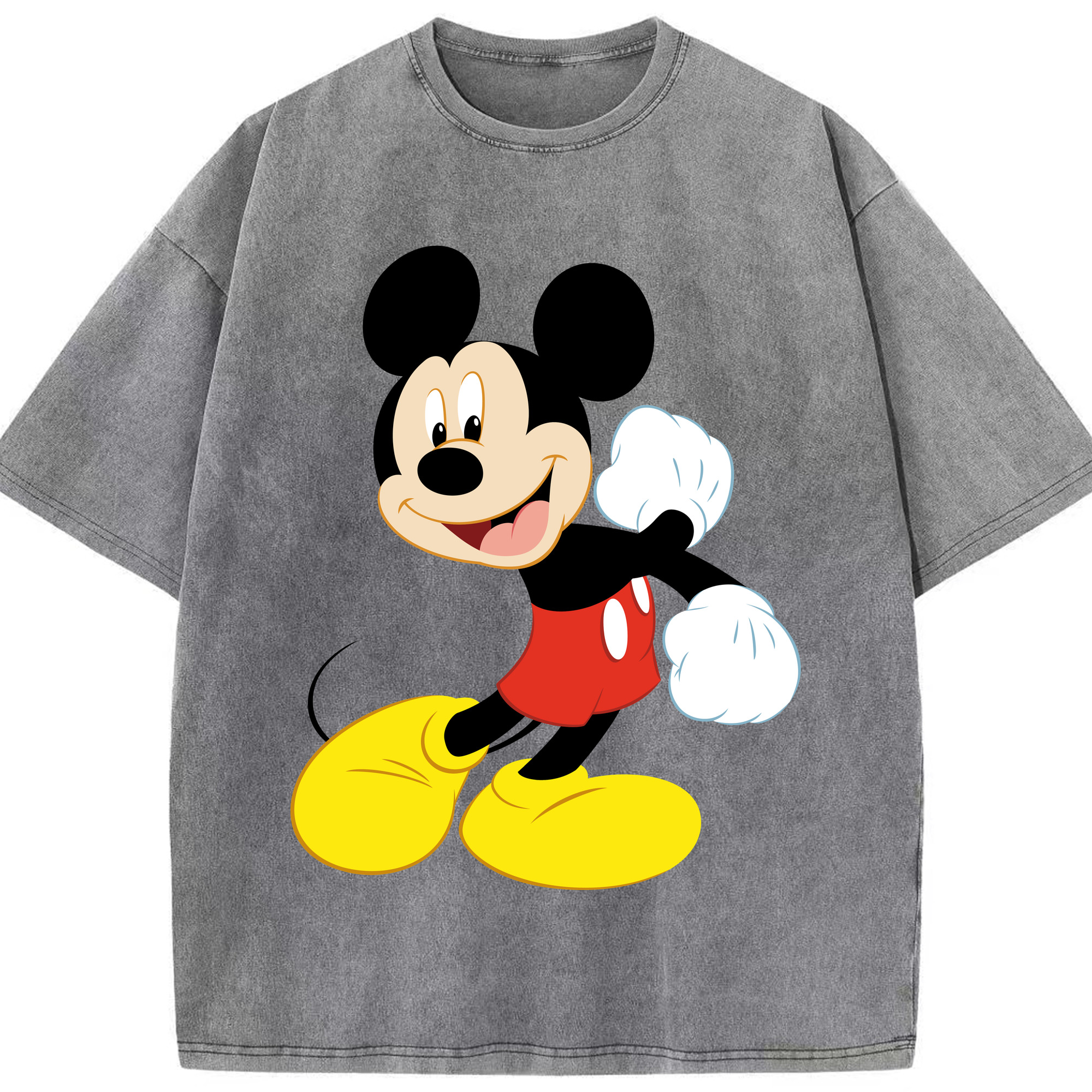 （画像用） ミッキーマウス Mickey Mouse 綿100% ヴィンテージ風 半袖Tシャツ（フロントプリント）