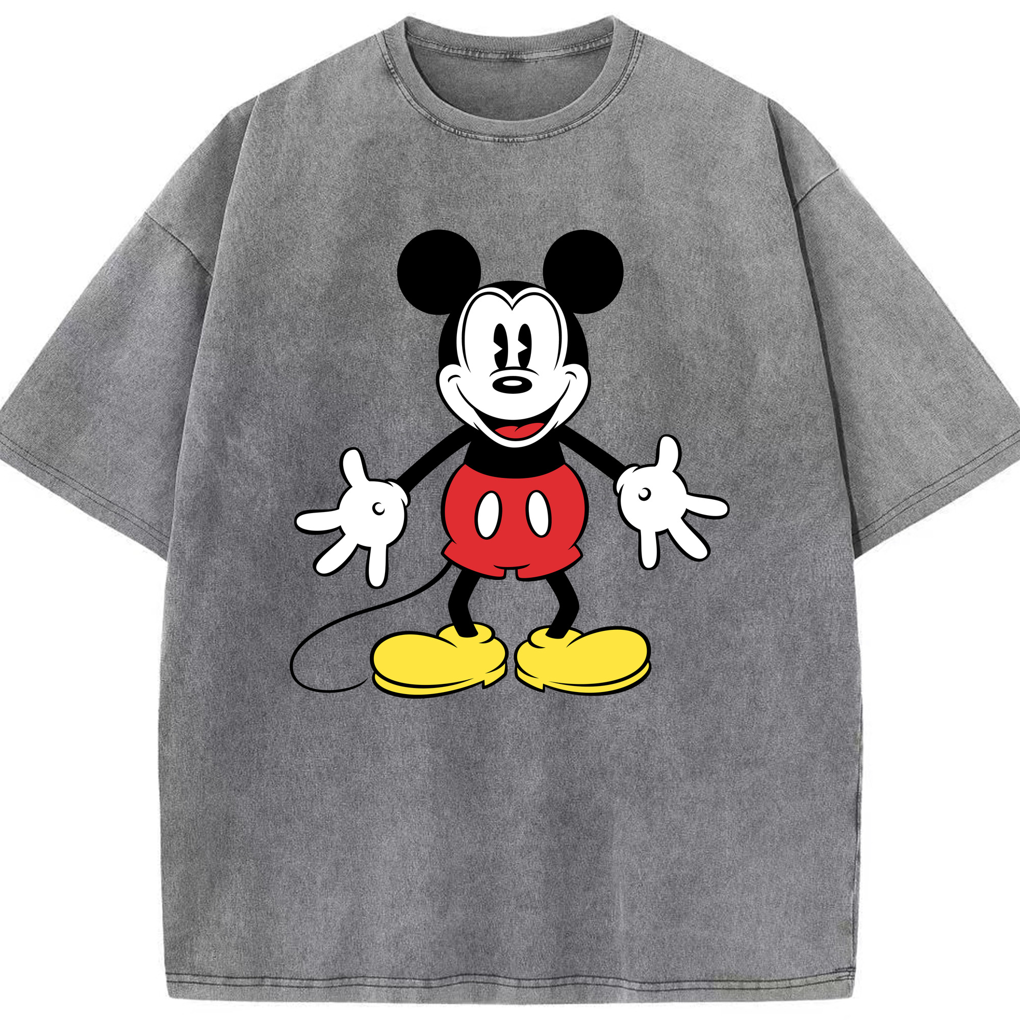 （画像用） ミッキーマウス Mickey Mouse 綿100% ヴィンテージ風 半袖Tシャツ（フロントプリント）