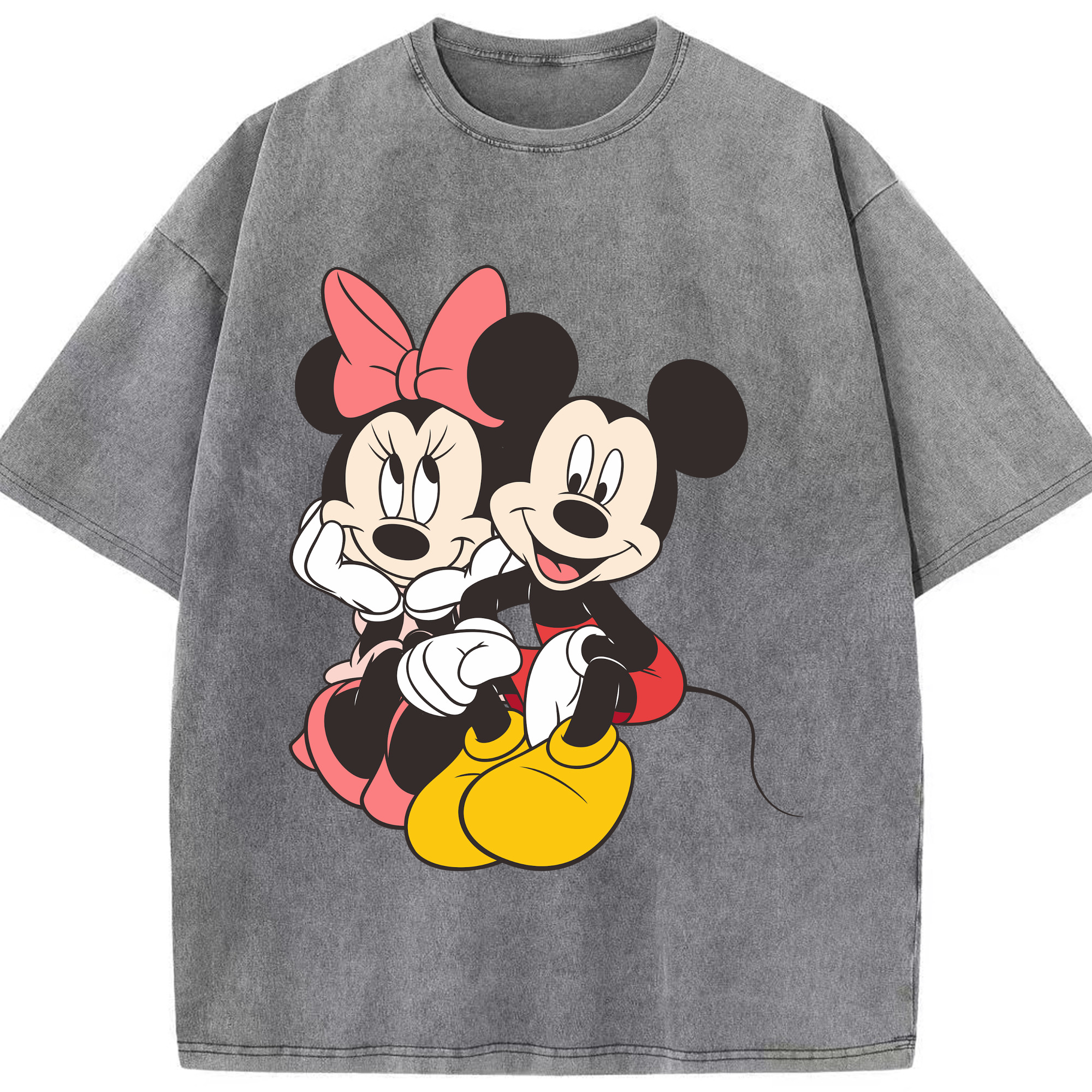 （画像用） ミッキーマウス Mickey Mouse 綿100% ヴィンテージ風 半袖Tシャツ（フロントプリント）