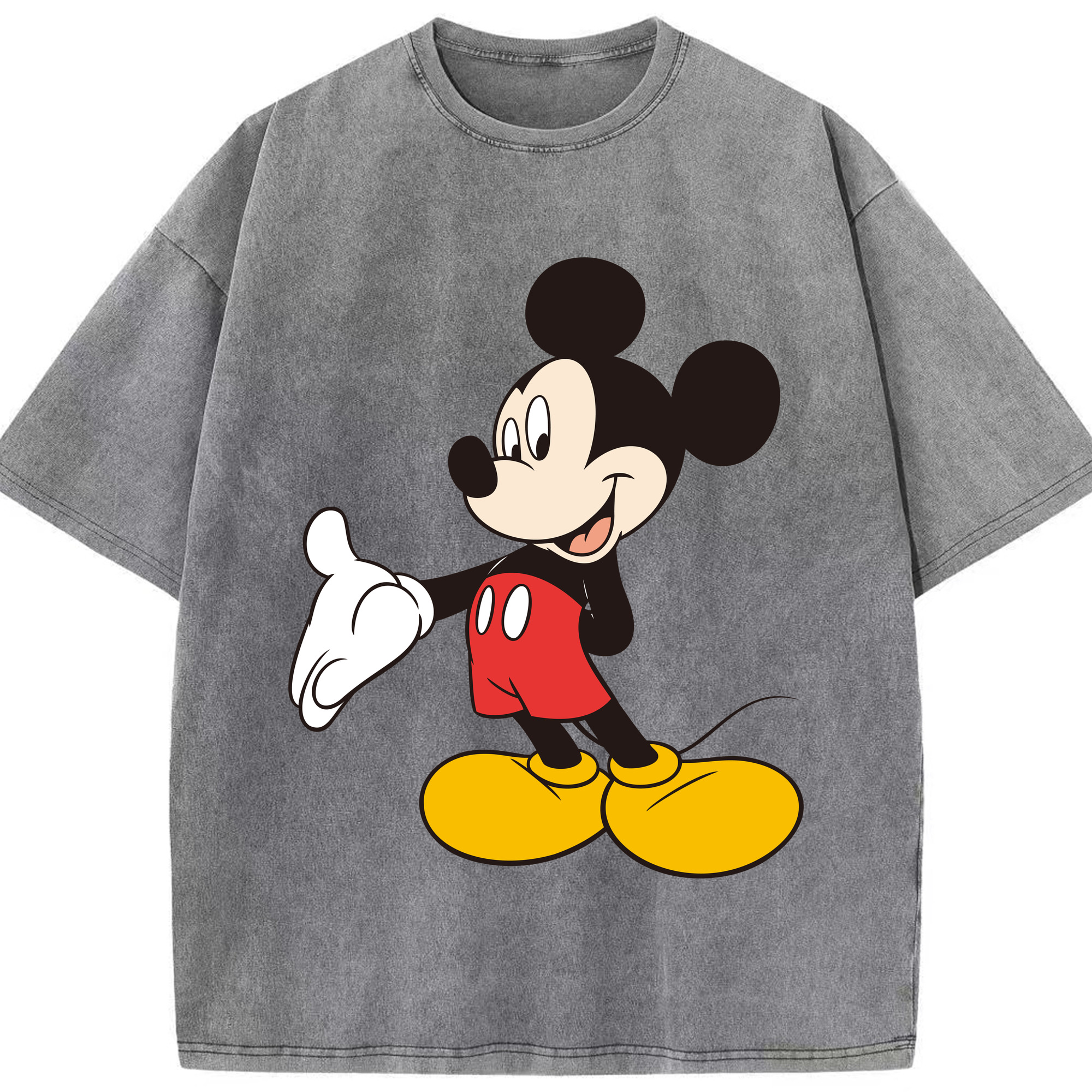 （画像用） ミッキーマウス Mickey Mouse 綿100% ヴィンテージ風 半袖Tシャツ（フロントプリント）