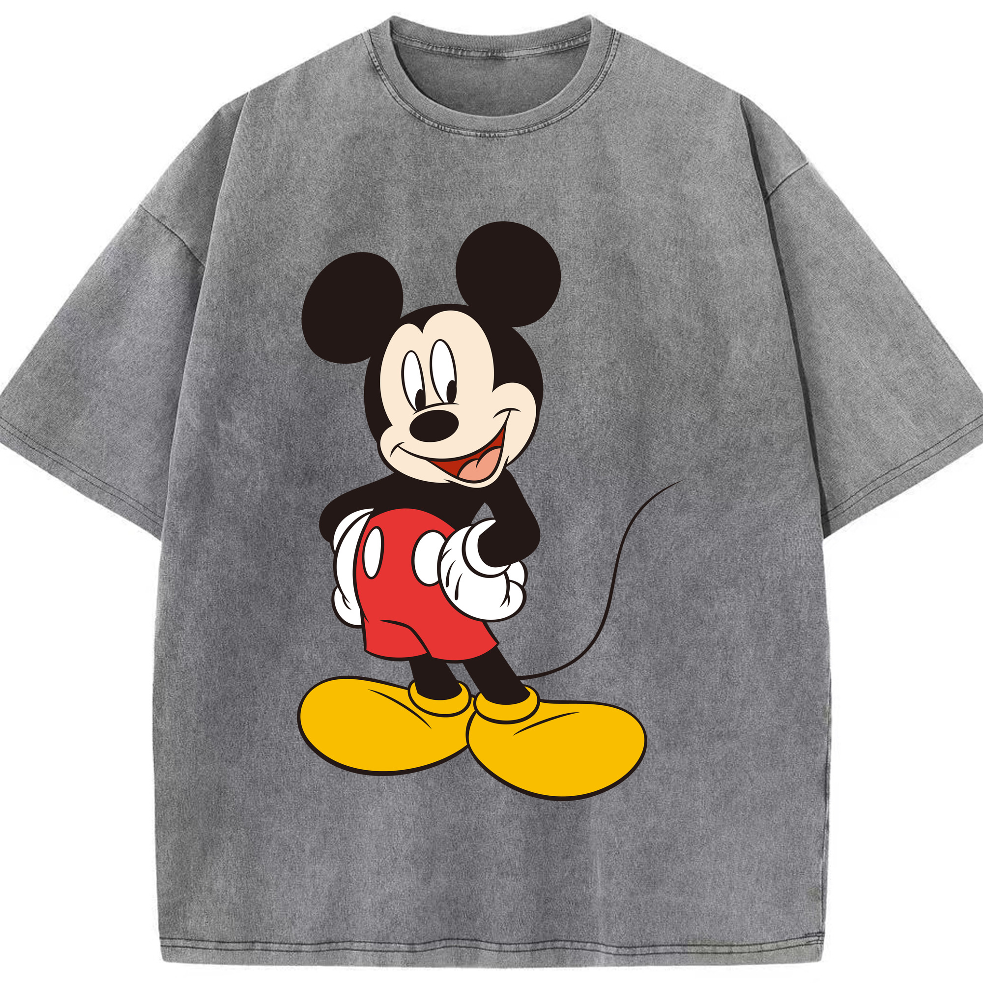（画像用） ミッキーマウス Mickey Mouse 綿100% ヴィンテージ風 半袖Tシャツ（フロントプリント）