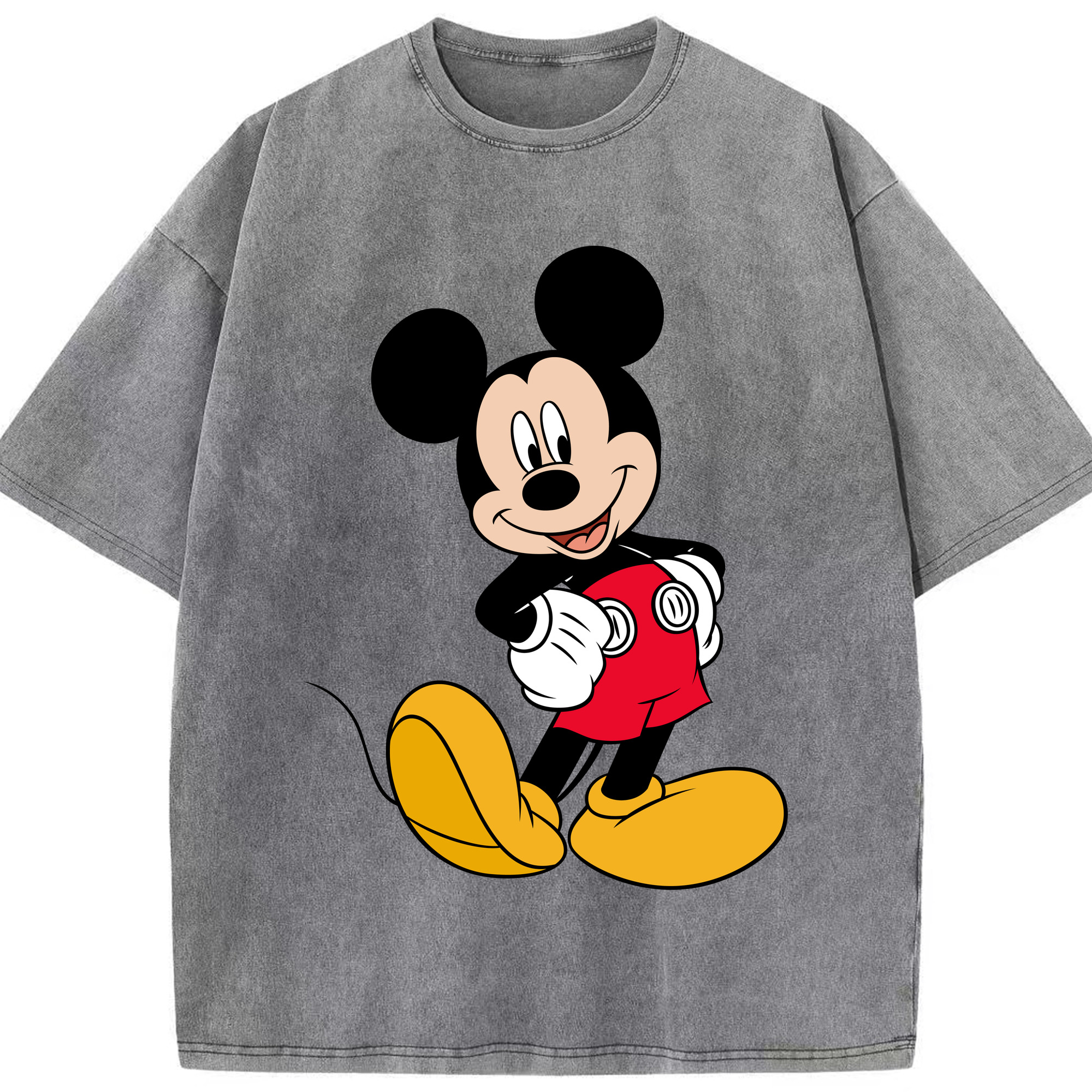 （画像用） ミッキーマウス Mickey Mouse 綿100% ヴィンテージ風 半袖Tシャツ（フロントプリント）