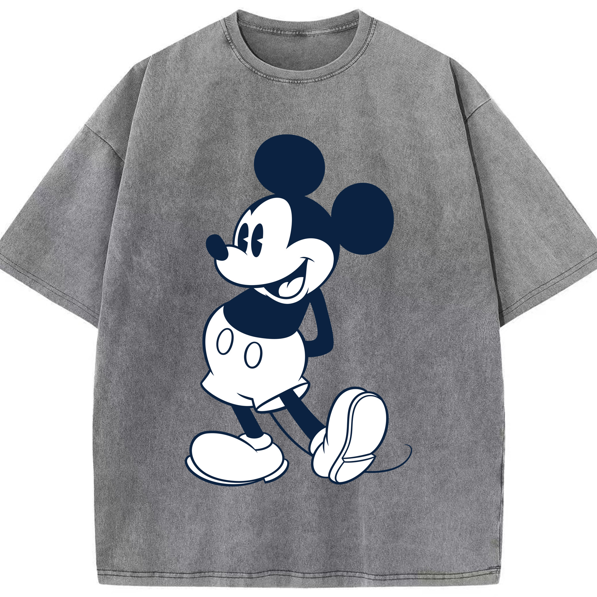 （画像用） ミッキーマウス Mickey Mouse 綿100% ヴィンテージ風 半袖Tシャツ（フロントプリント）