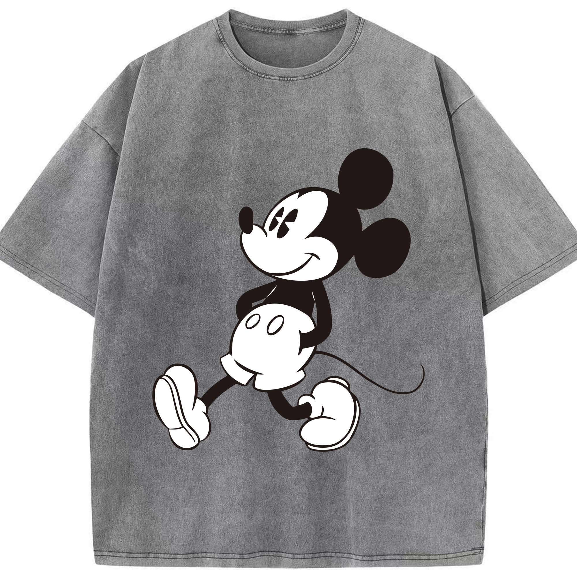 （画像用） ミッキーマウス Mickey Mouse 綿100% ヴィンテージ風 半袖Tシャツ（フロントプリント）