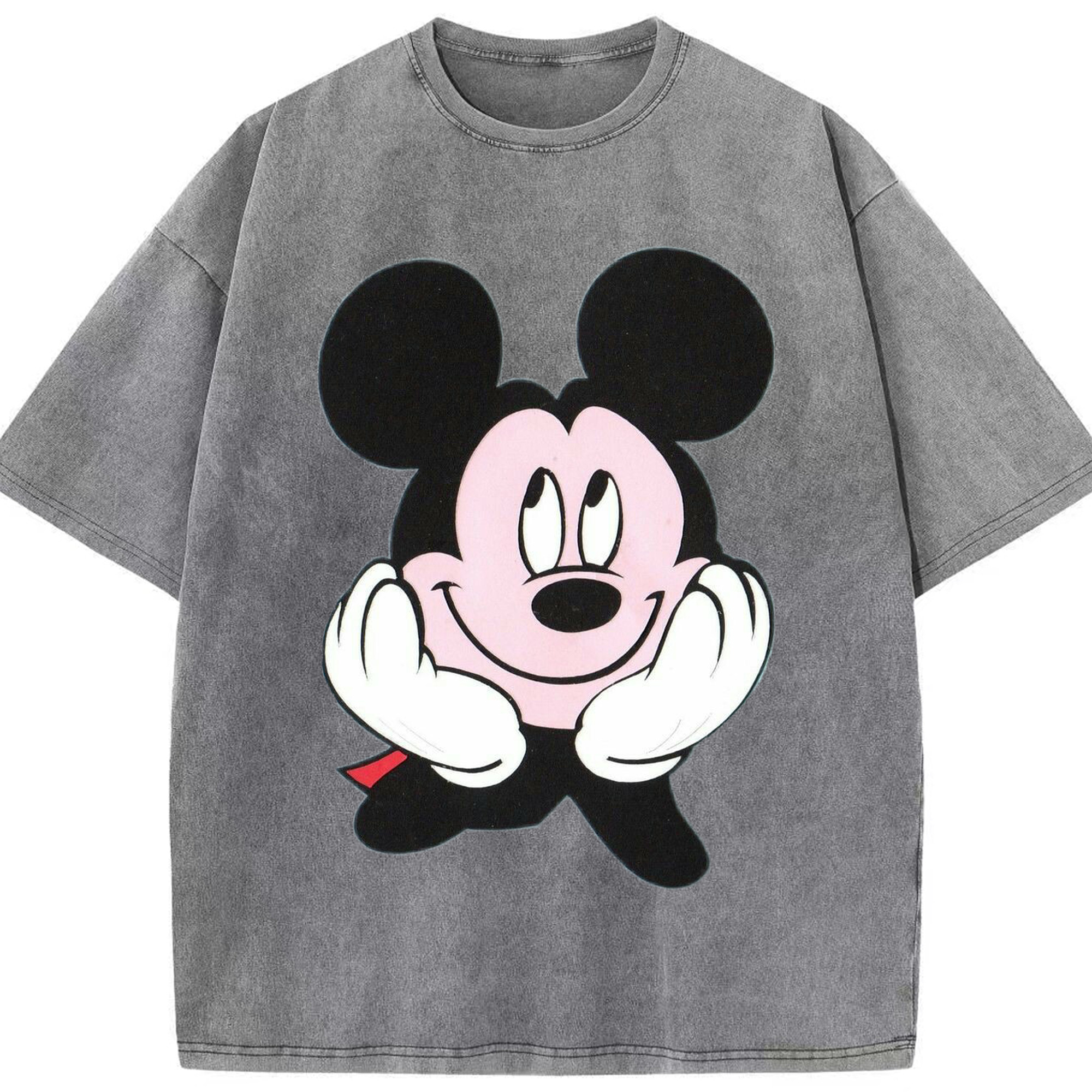 （画像用） ミッキーマウス Mickey Mouse 綿100% ヴィンテージ風 半袖Tシャツ（フロントプリント）