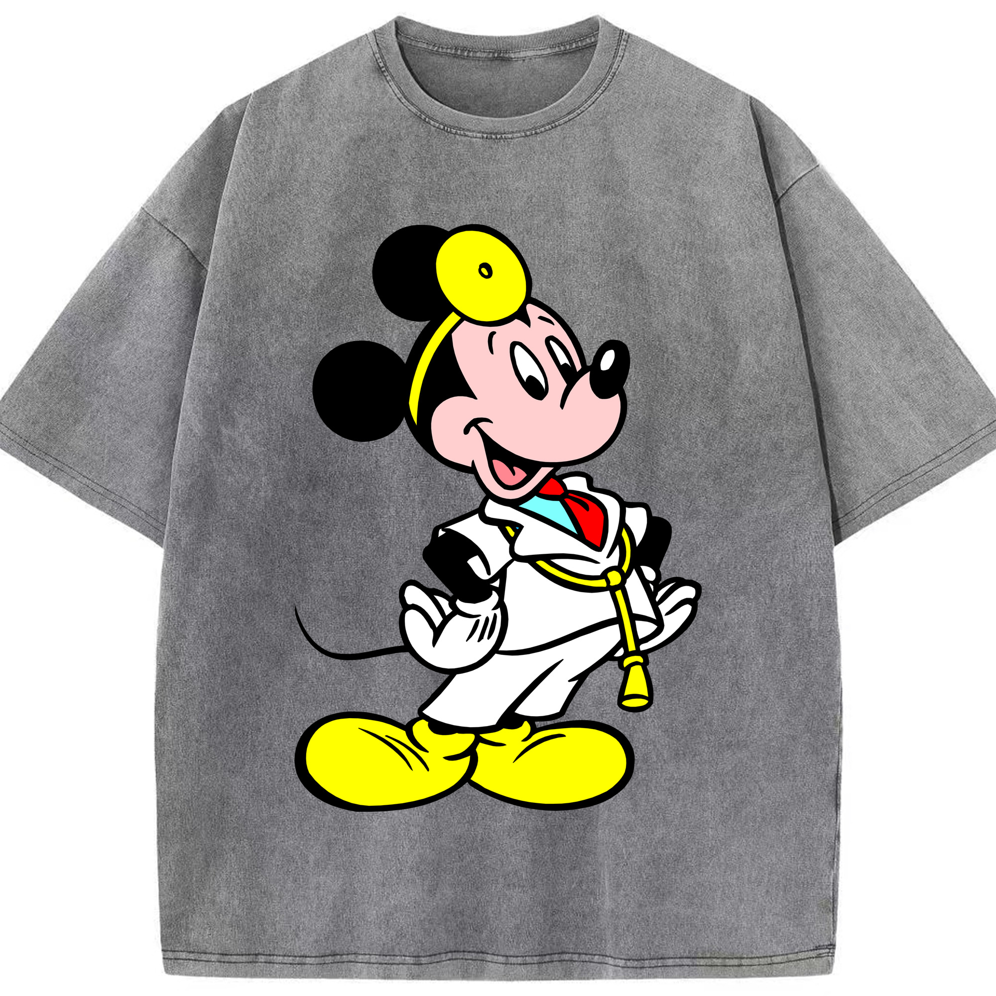 （画像用） ミッキーマウス Mickey Mouse 綿100% ヴィンテージ風 半袖Tシャツ（フロントプリント）