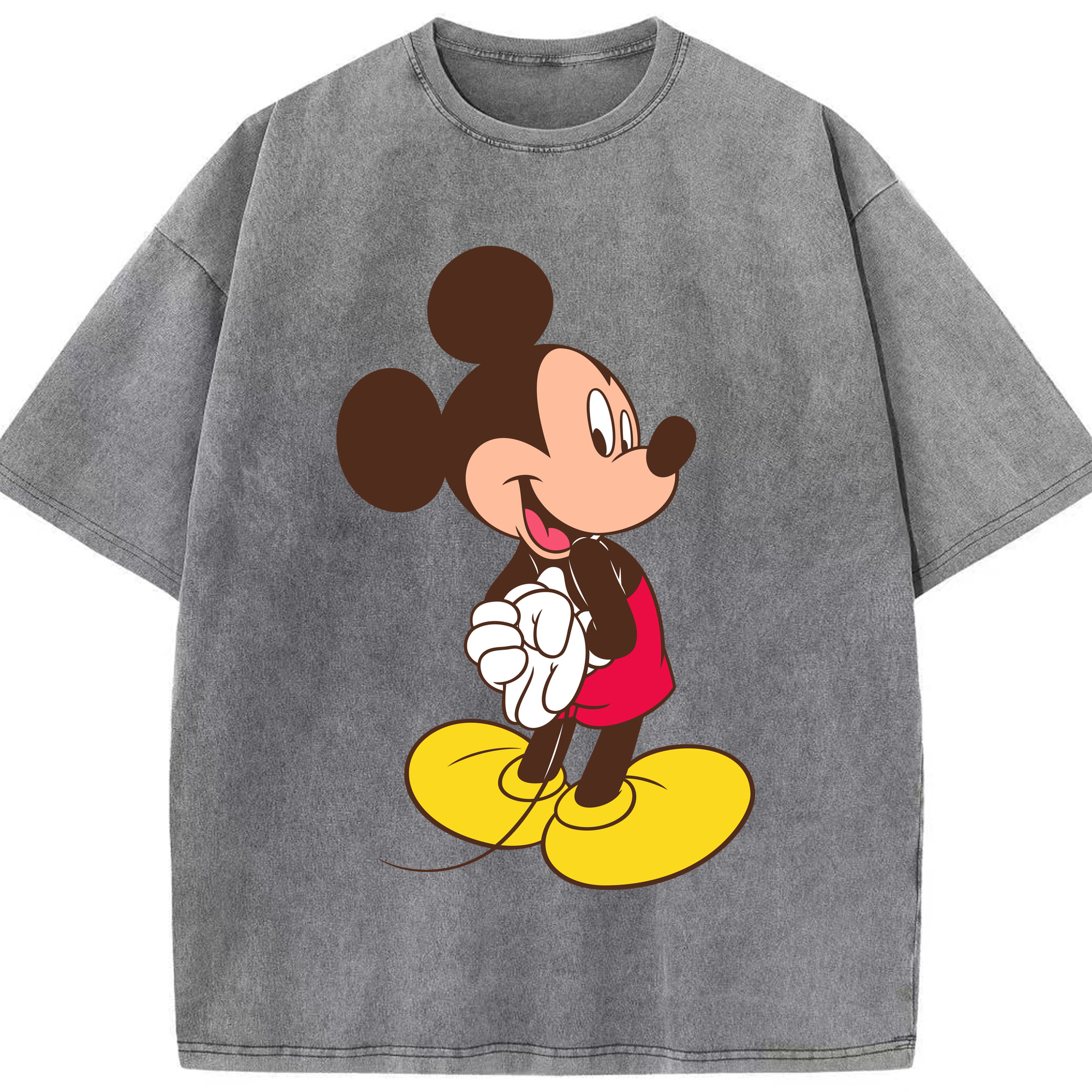 （画像用） ミッキーマウス Mickey Mouse 綿100% ヴィンテージ風 半袖Tシャツ（フロントプリント）