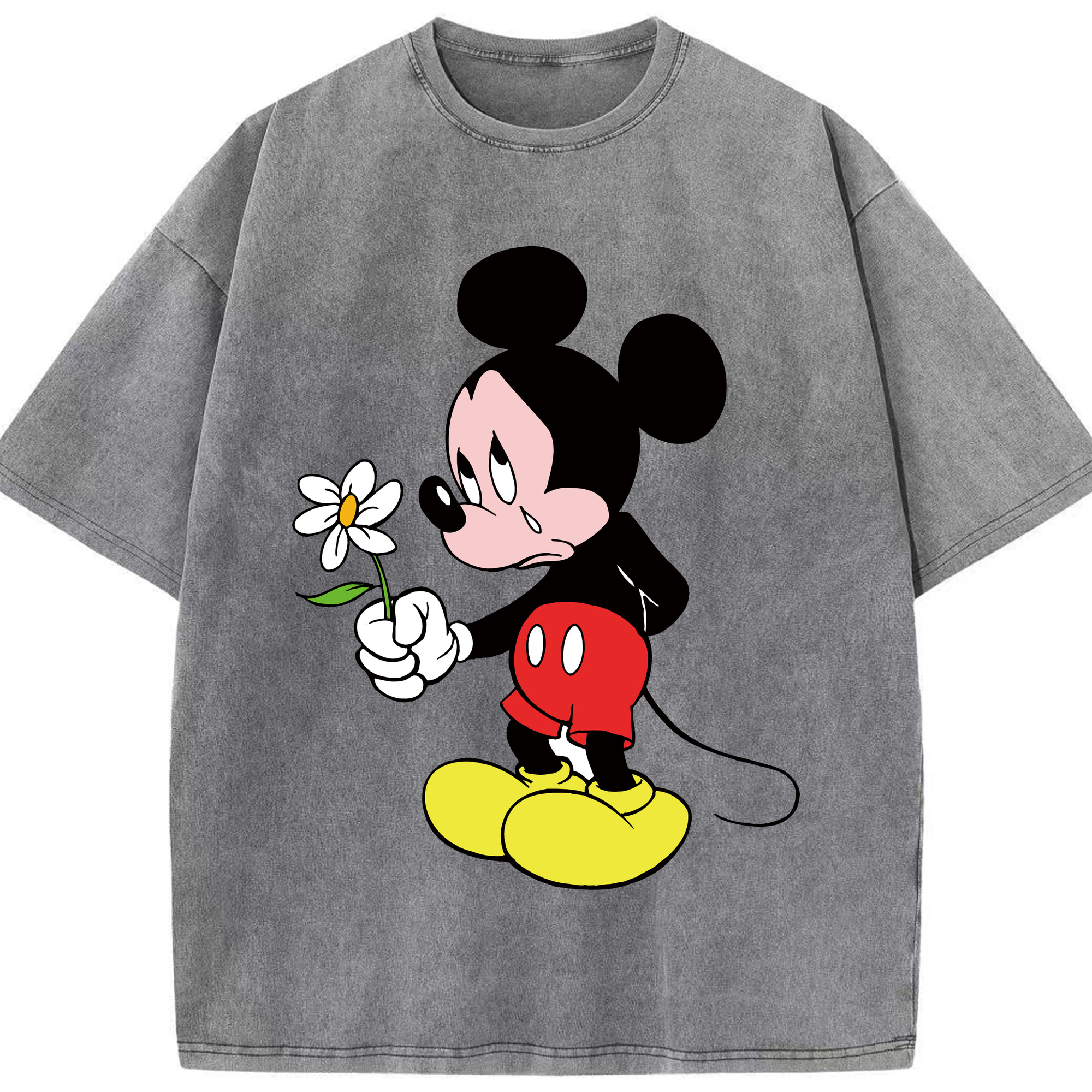 （画像用） ミッキーマウス Mickey Mouse 綿100% ヴィンテージ風 半袖Tシャツ（フロントプリント）
