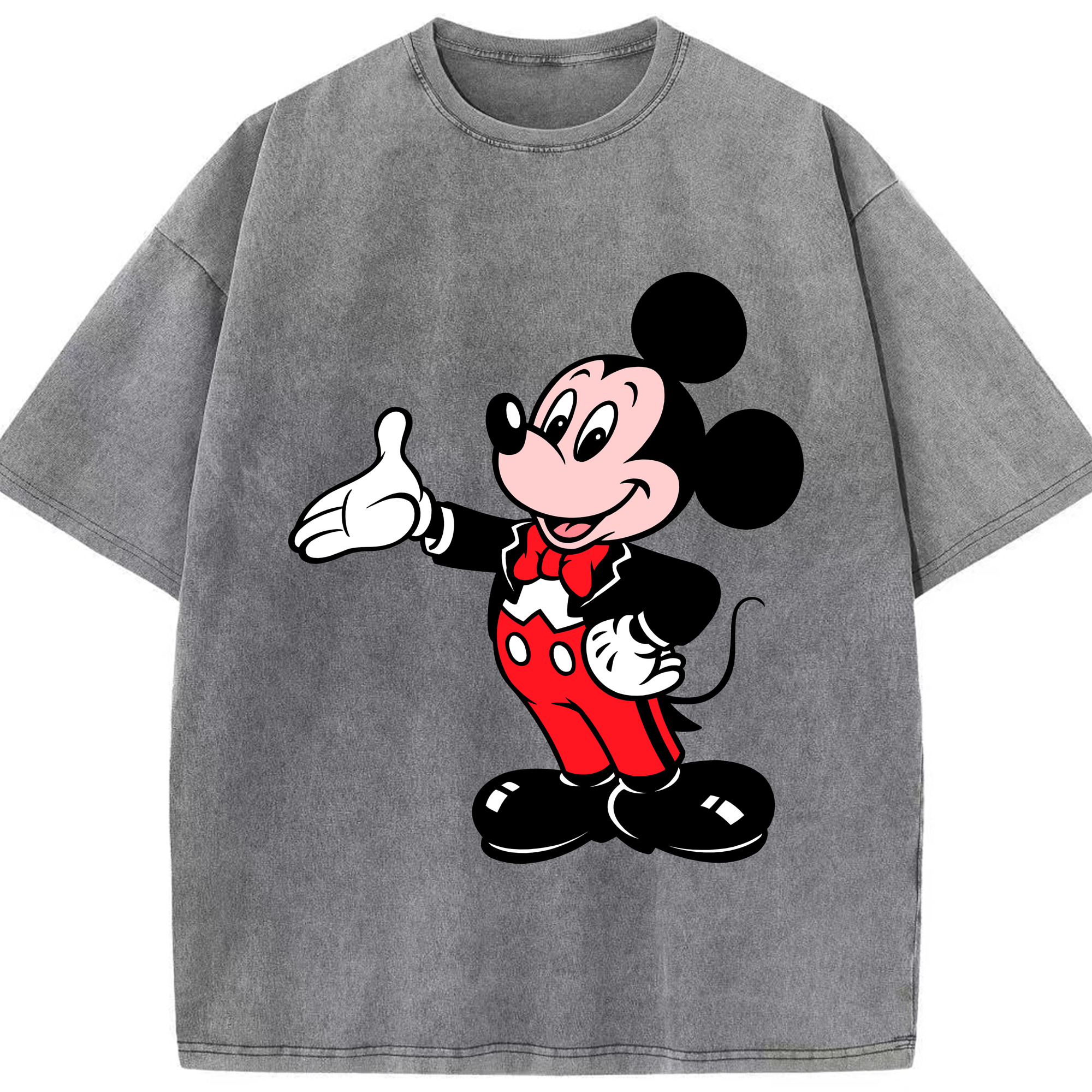 （画像用） ミッキーマウス Mickey Mouse 綿100% ヴィンテージ風 半袖Tシャツ（フロントプリント）