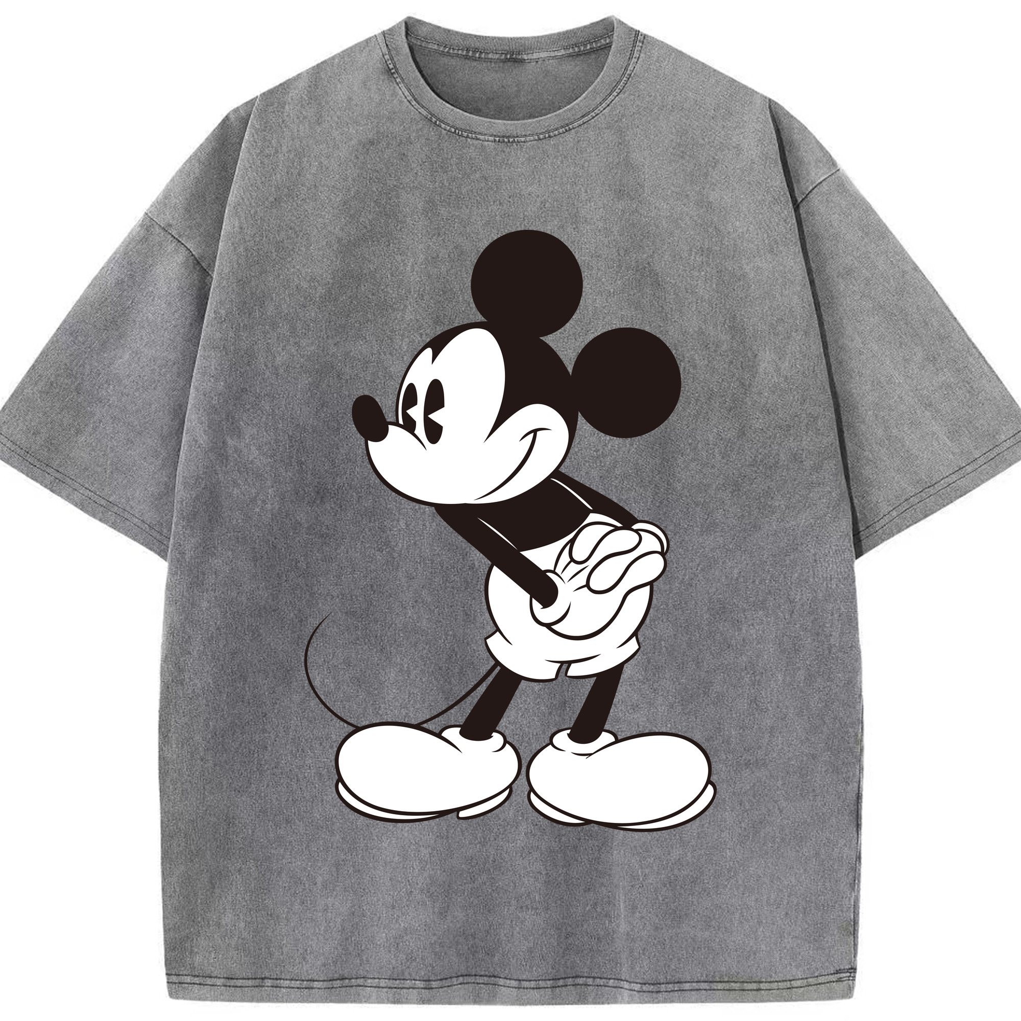 （画像用） ミッキーマウス Mickey Mouse 綿100% ヴィンテージ風 半袖Tシャツ（フロントプリント）