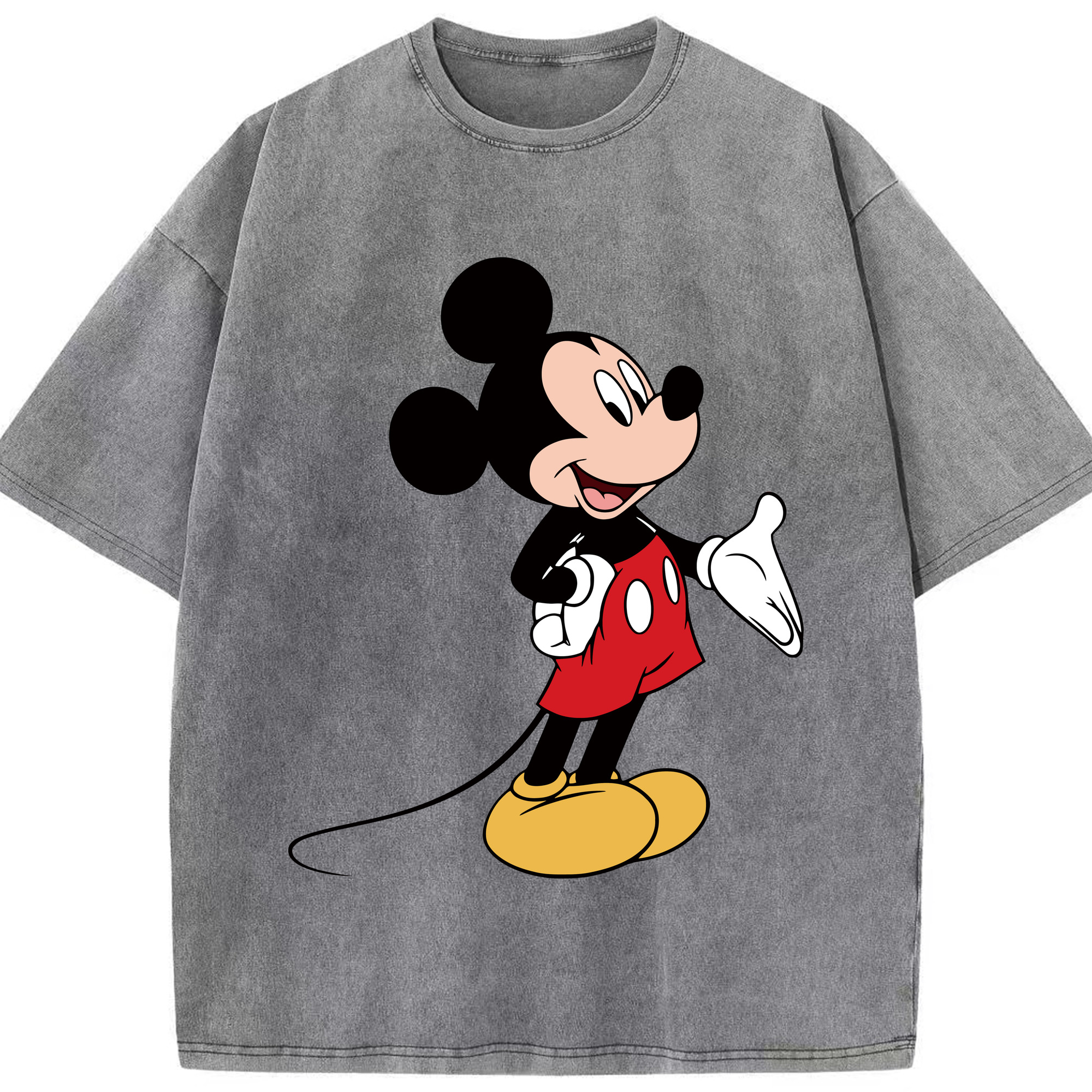 （画像用） ミッキーマウス Mickey Mouse 綿100% ヴィンテージ風 半袖Tシャツ（フロントプリント）