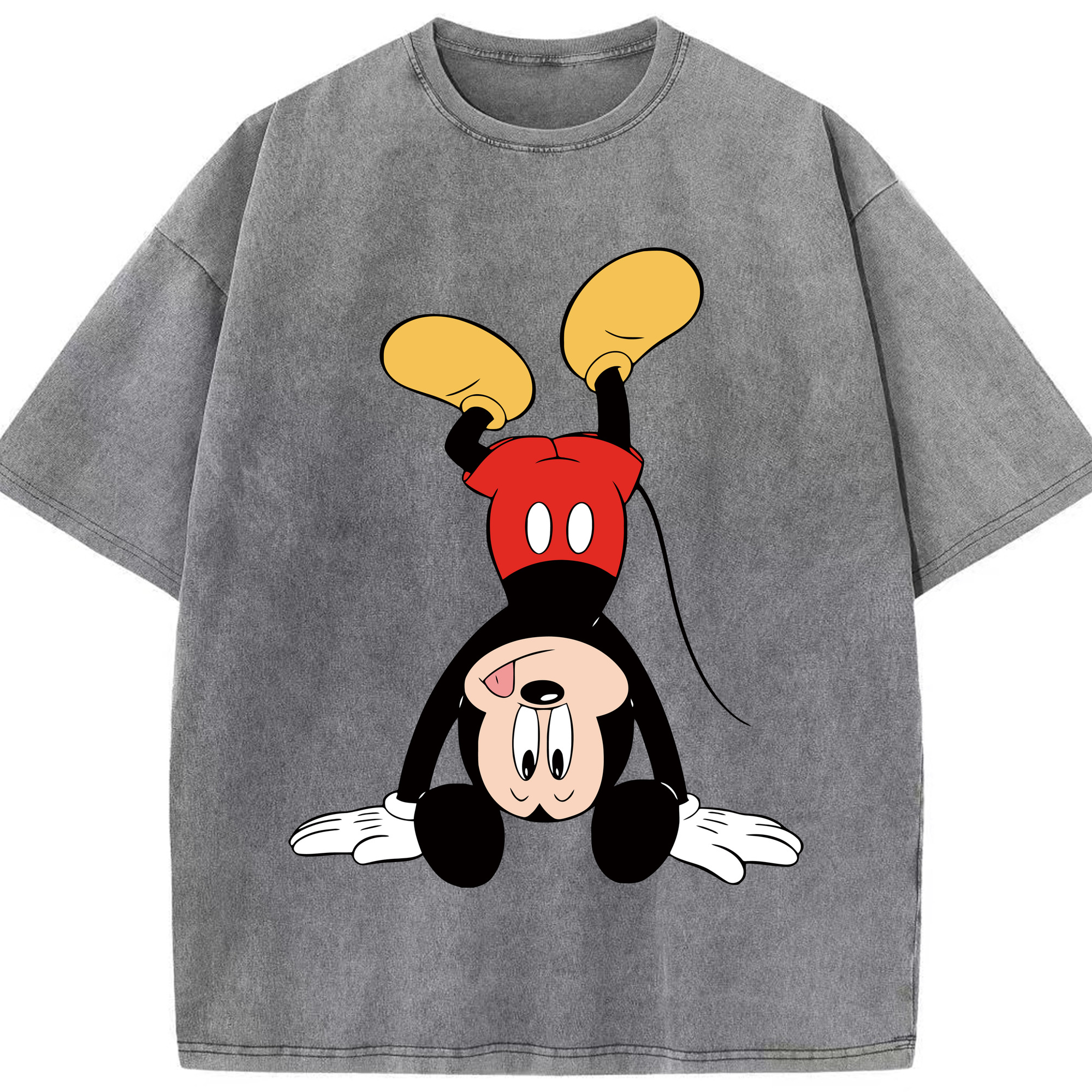 （画像用） ミッキーマウス Mickey Mouse 綿100% ヴィンテージ風 半袖Tシャツ（フロントプリント）