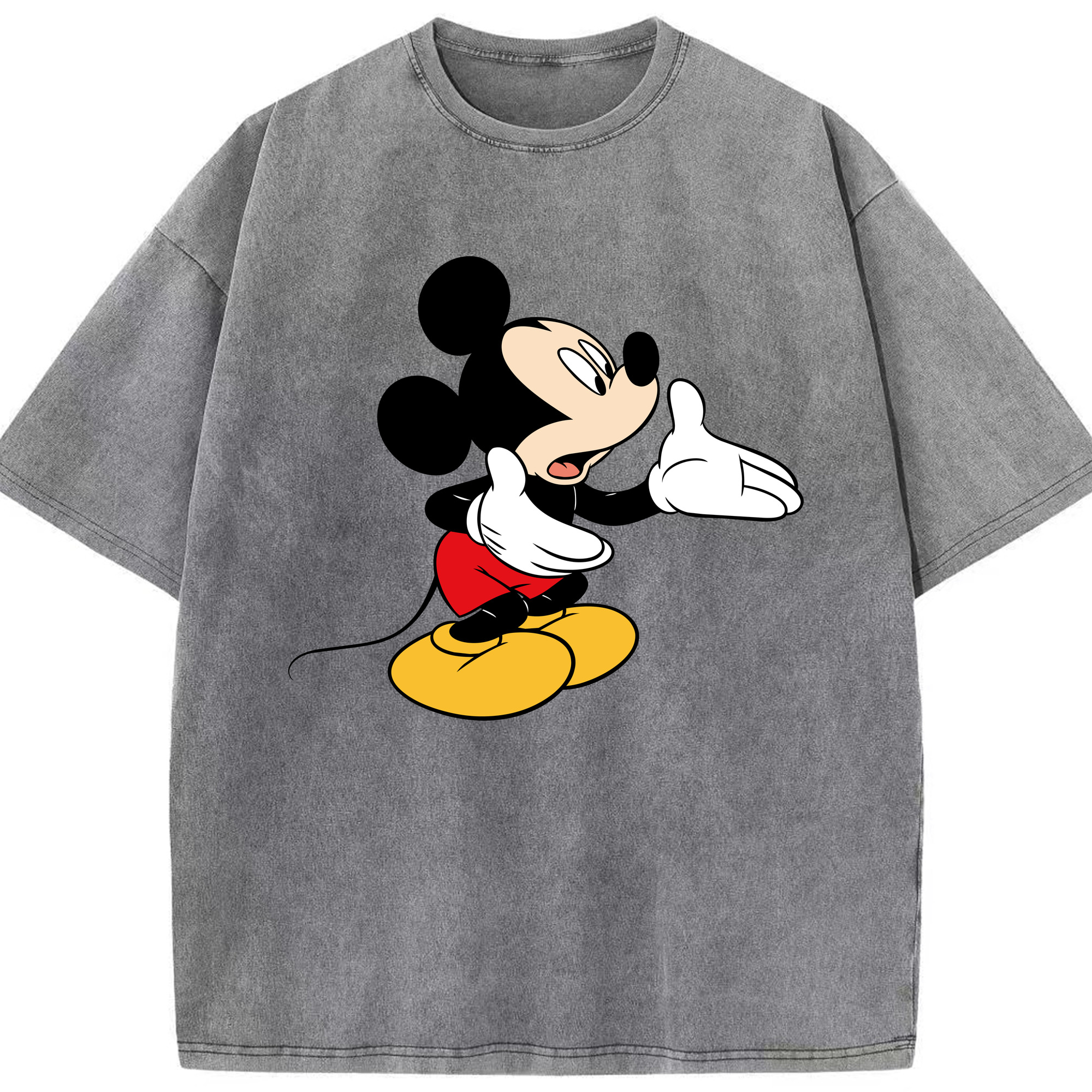 （画像用） ミッキーマウス Mickey Mouse 綿100% ヴィンテージ風 半袖Tシャツ（フロントプリント）