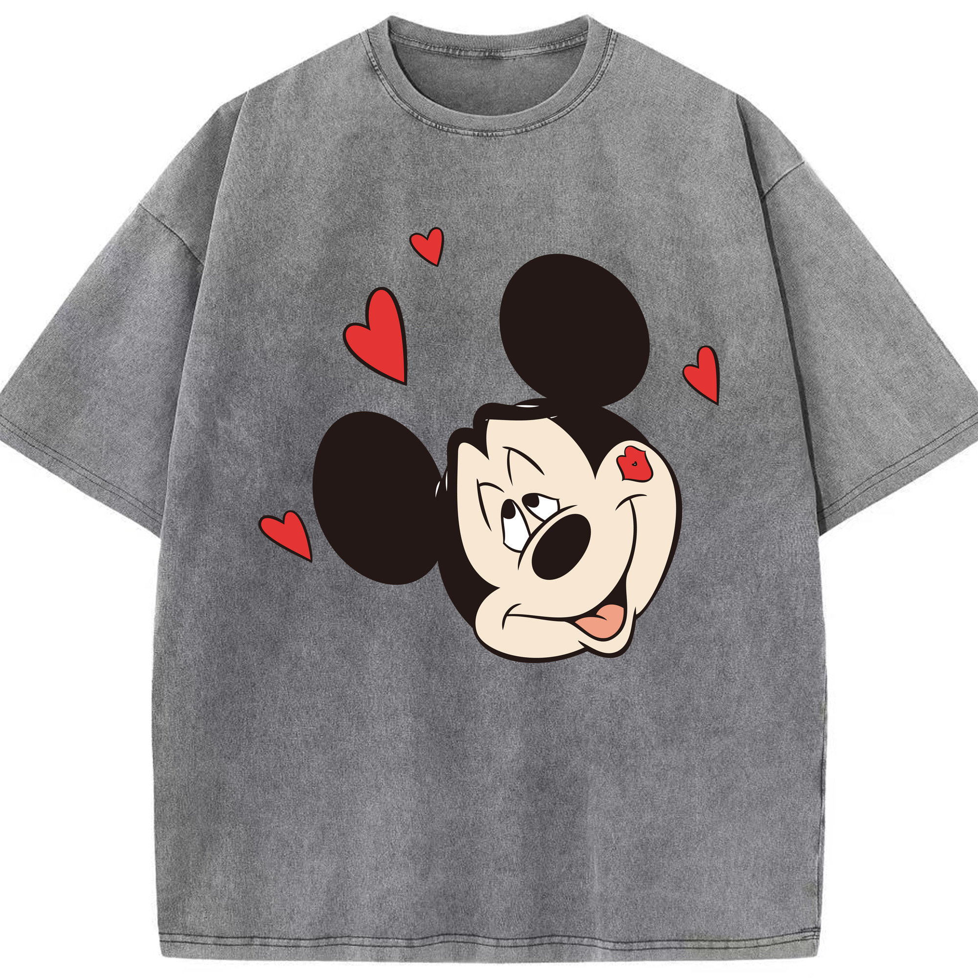 （画像用） ミッキーマウス Mickey Mouse 綿100% ヴィンテージ風 半袖Tシャツ（フロントプリント）