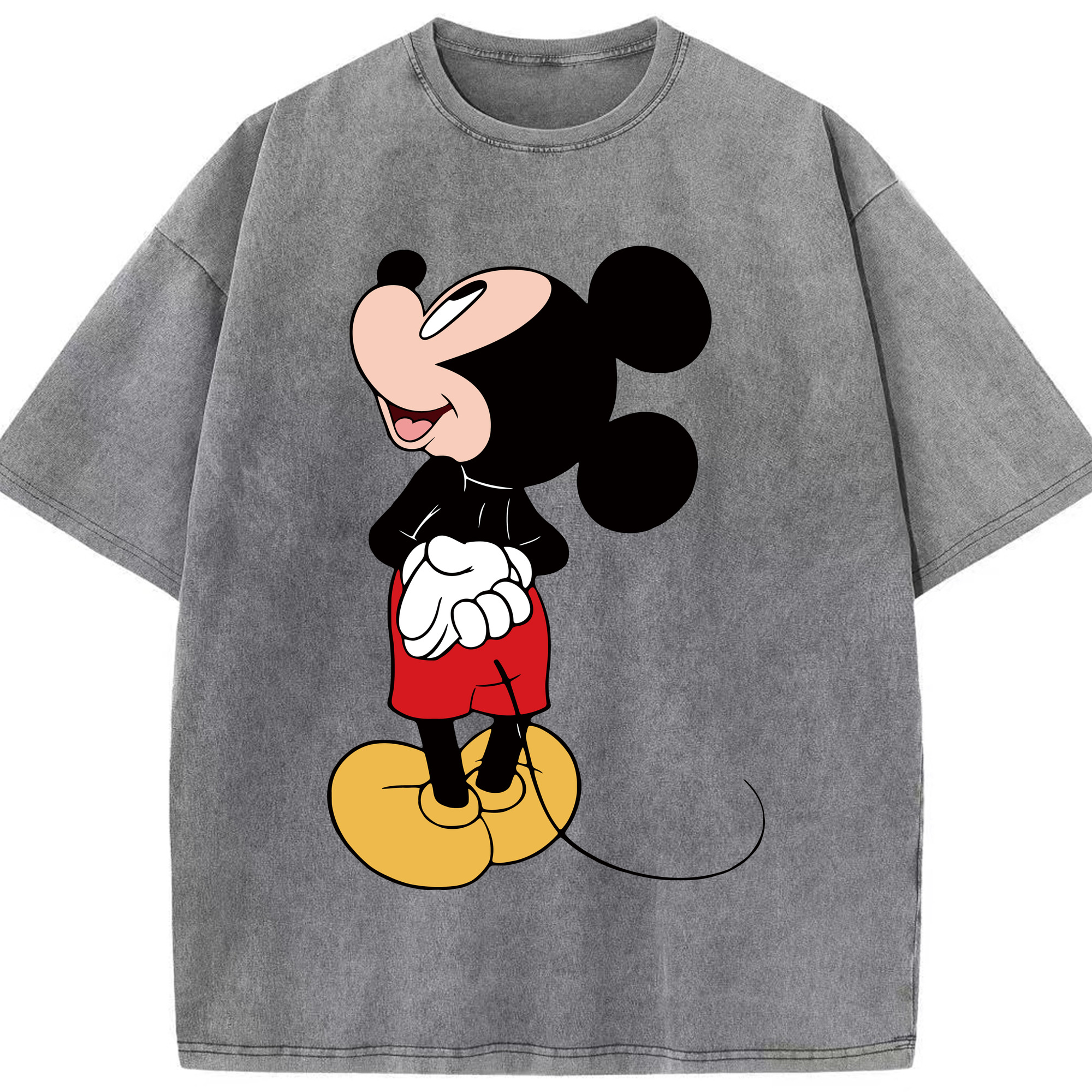 （画像用） ミッキーマウス Mickey Mouse 綿100% ヴィンテージ風 半袖Tシャツ（フロントプリント）