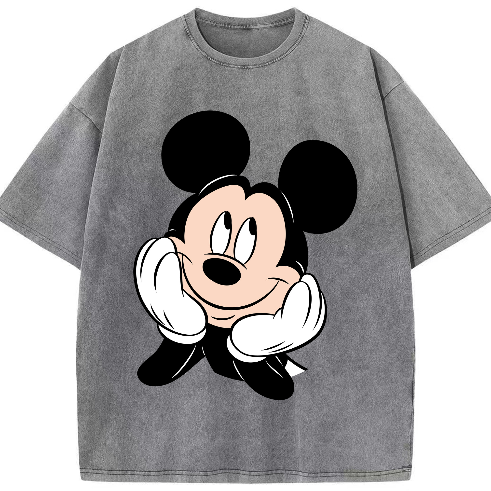 （画像用） ミッキーマウス Mickey Mouse 綿100% ヴィンテージ風 半袖Tシャツ（フロントプリント）