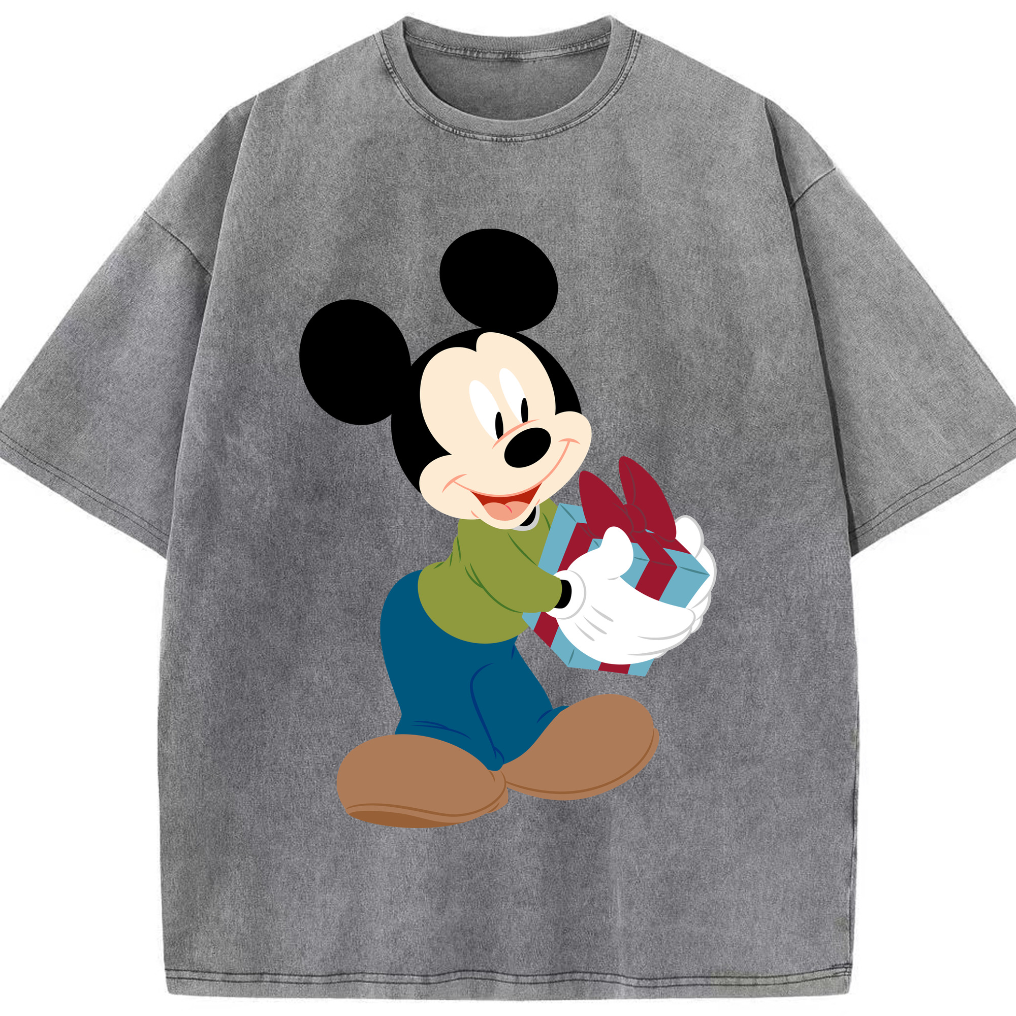 （画像用） ミッキーマウス Mickey Mouse 綿100% ヴィンテージ風 半袖Tシャツ（フロントプリント）