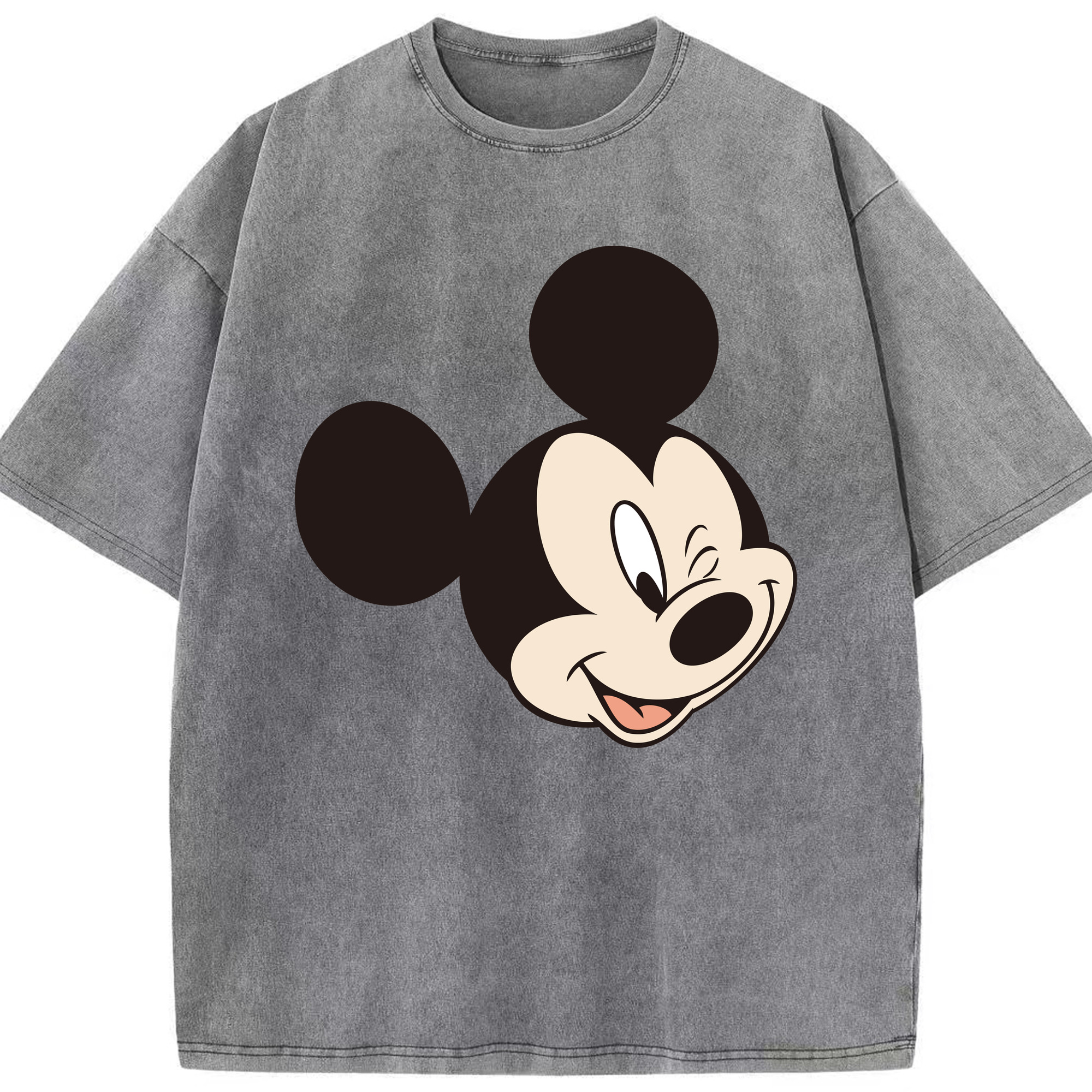 （画像用） ミッキーマウス Mickey Mouse 綿100% ヴィンテージ風 半袖Tシャツ（フロントプリント）
