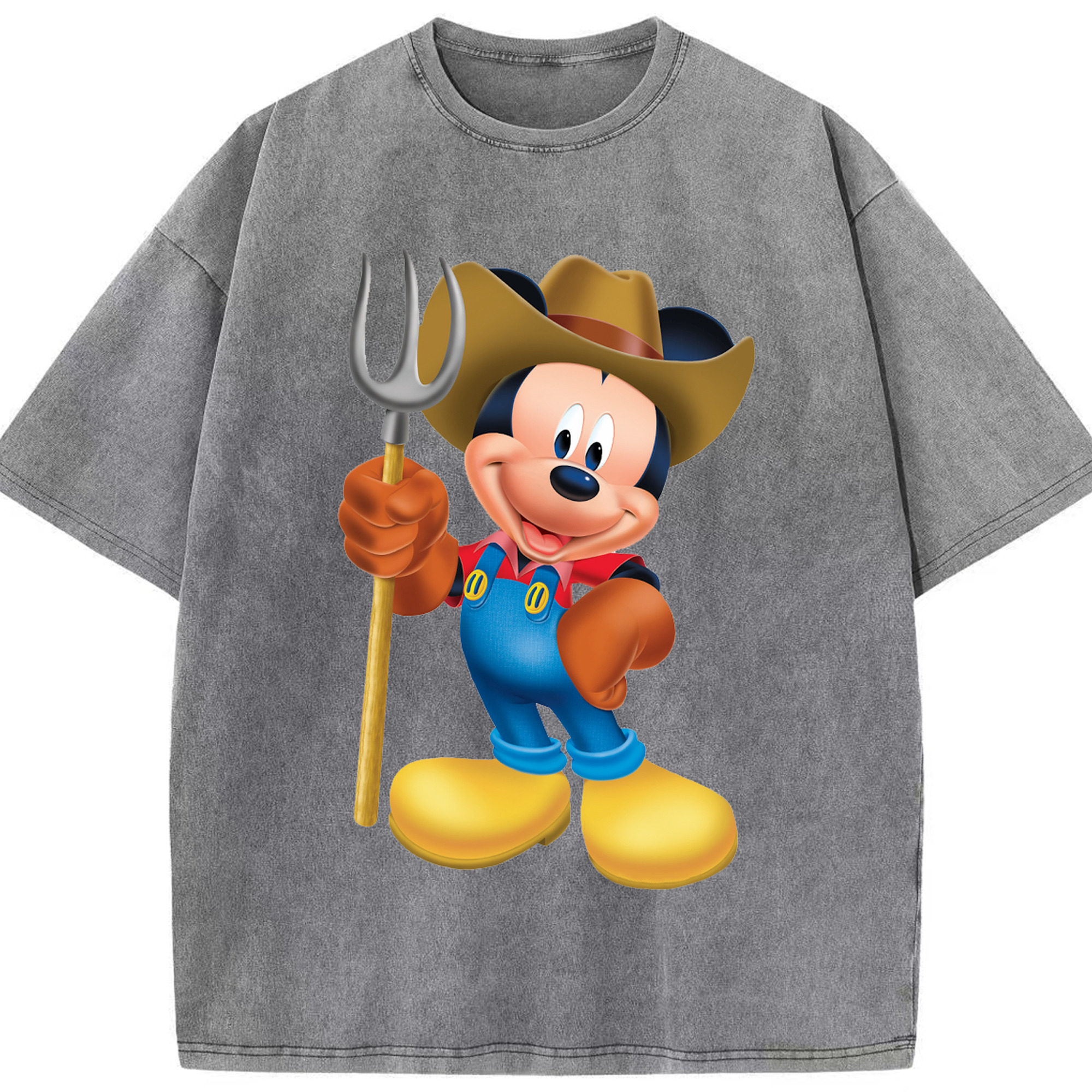 （画像用） ミッキーマウス Mickey Mouse 綿100% ヴィンテージ風 半袖Tシャツ（フロントプリント）