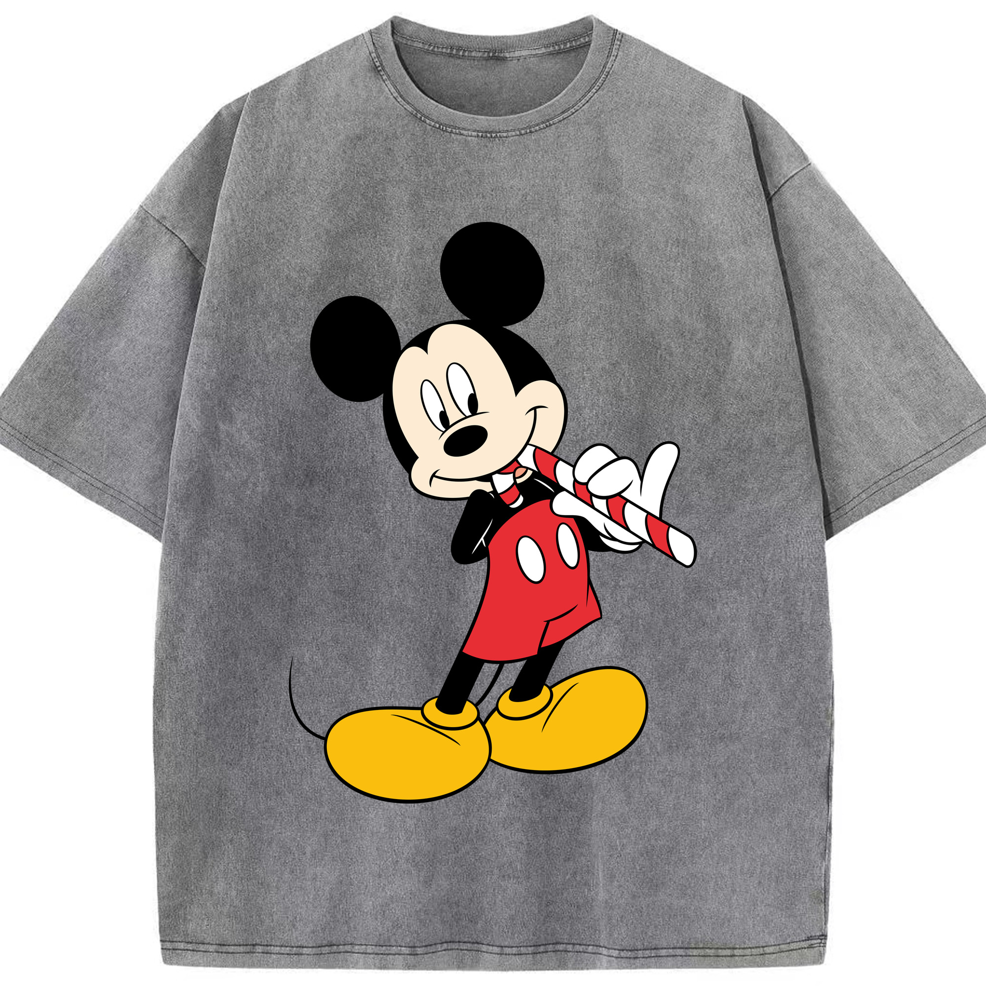 （画像用） ミッキーマウス Mickey Mouse 綿100% ヴィンテージ風 半袖Tシャツ（フロントプリント）