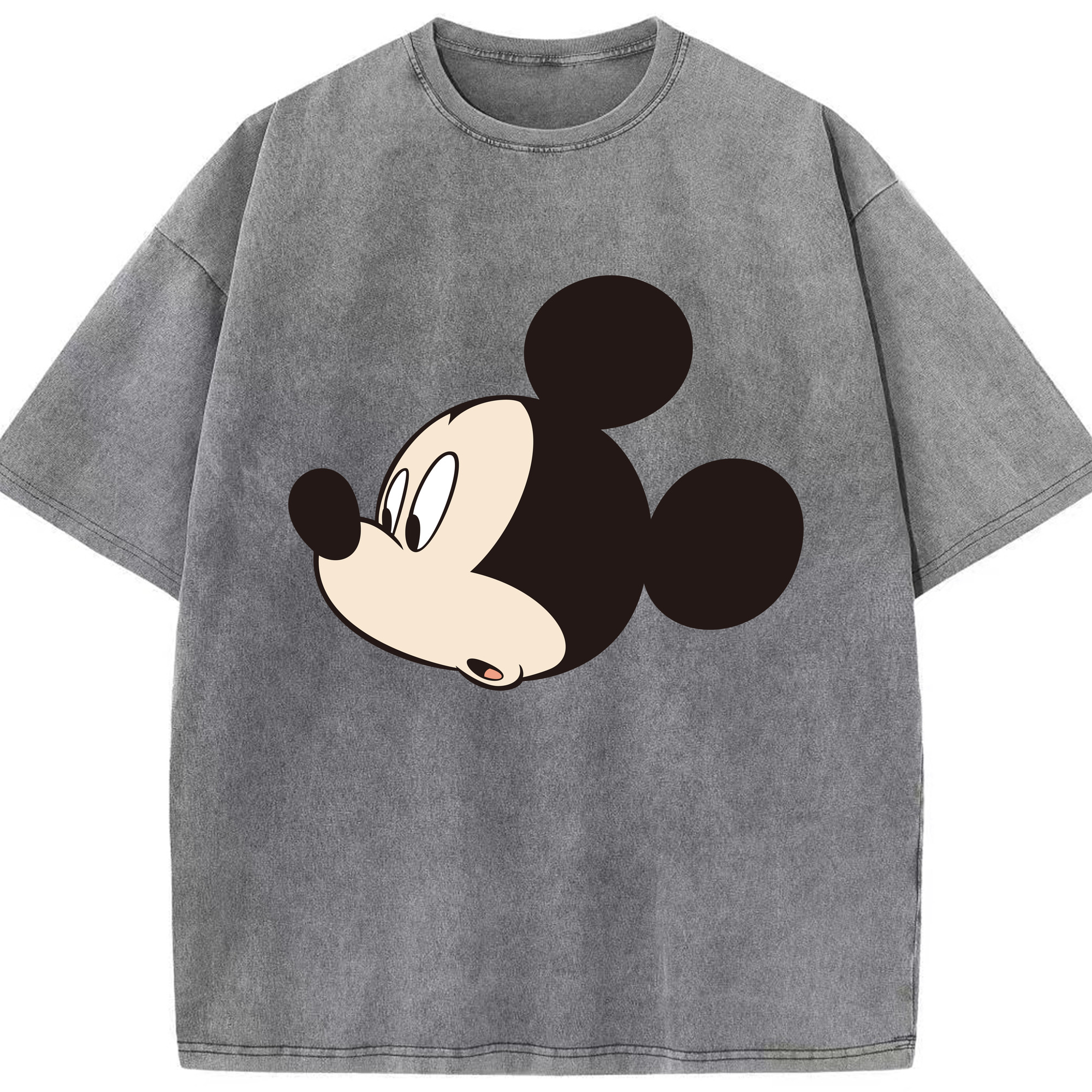 （画像用） ミッキーマウス Mickey Mouse 綿100% ヴィンテージ風 半袖Tシャツ（フロントプリント）