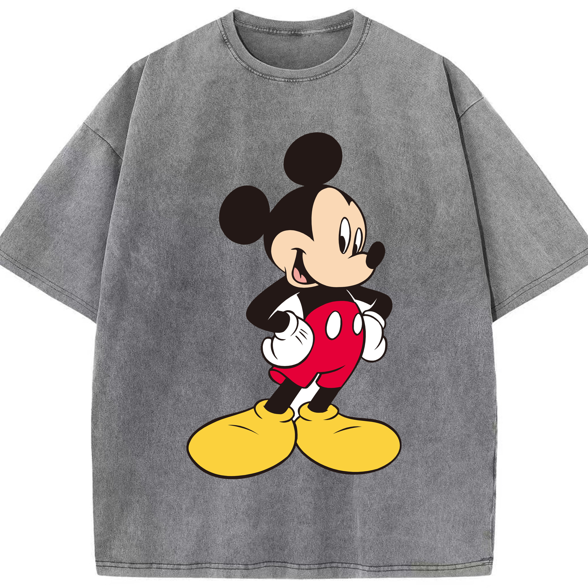 （画像用） ミッキーマウス Mickey Mouse 綿100% ヴィンテージ風 半袖Tシャツ（フロントプリント）