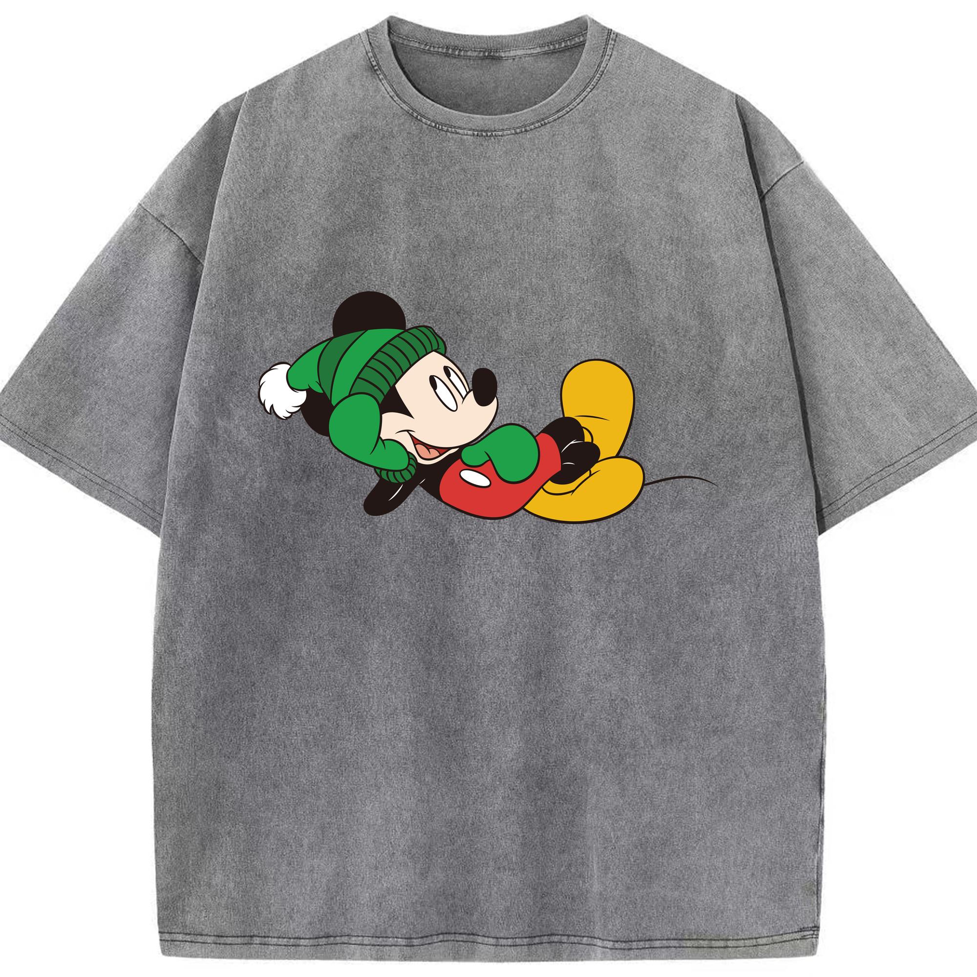 （画像用） ミッキーマウス Mickey Mouse 綿100% ヴィンテージ風 半袖Tシャツ（フロントプリント）