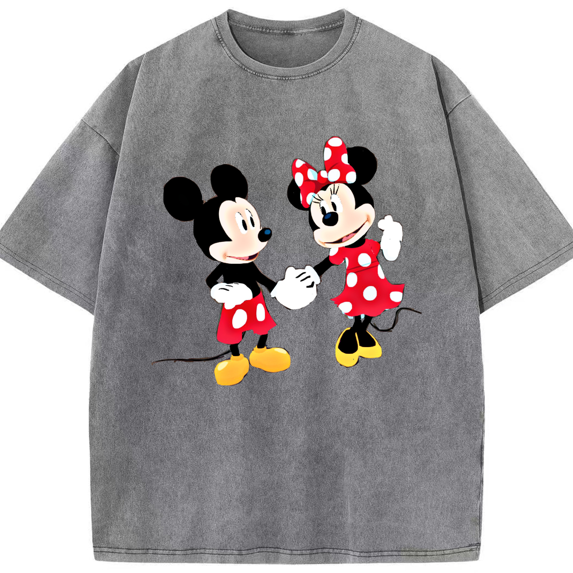 （画像用） ミッキーマウス Mickey Mouse 綿100% ヴィンテージ風 半袖Tシャツ（フロントプリント）