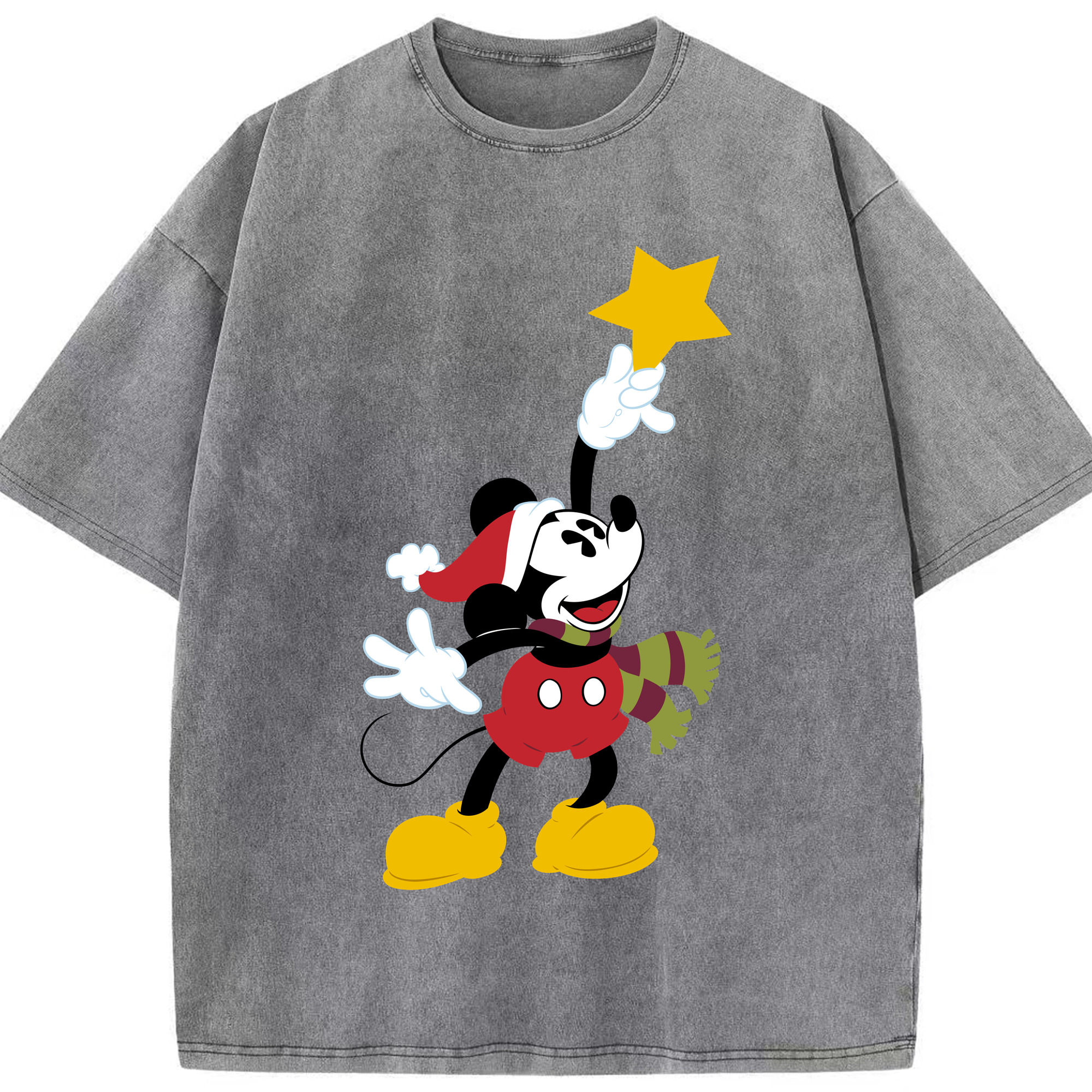 （画像用） ミッキーマウス Mickey Mouse 綿100% ヴィンテージ風 半袖Tシャツ（フロントプリント）