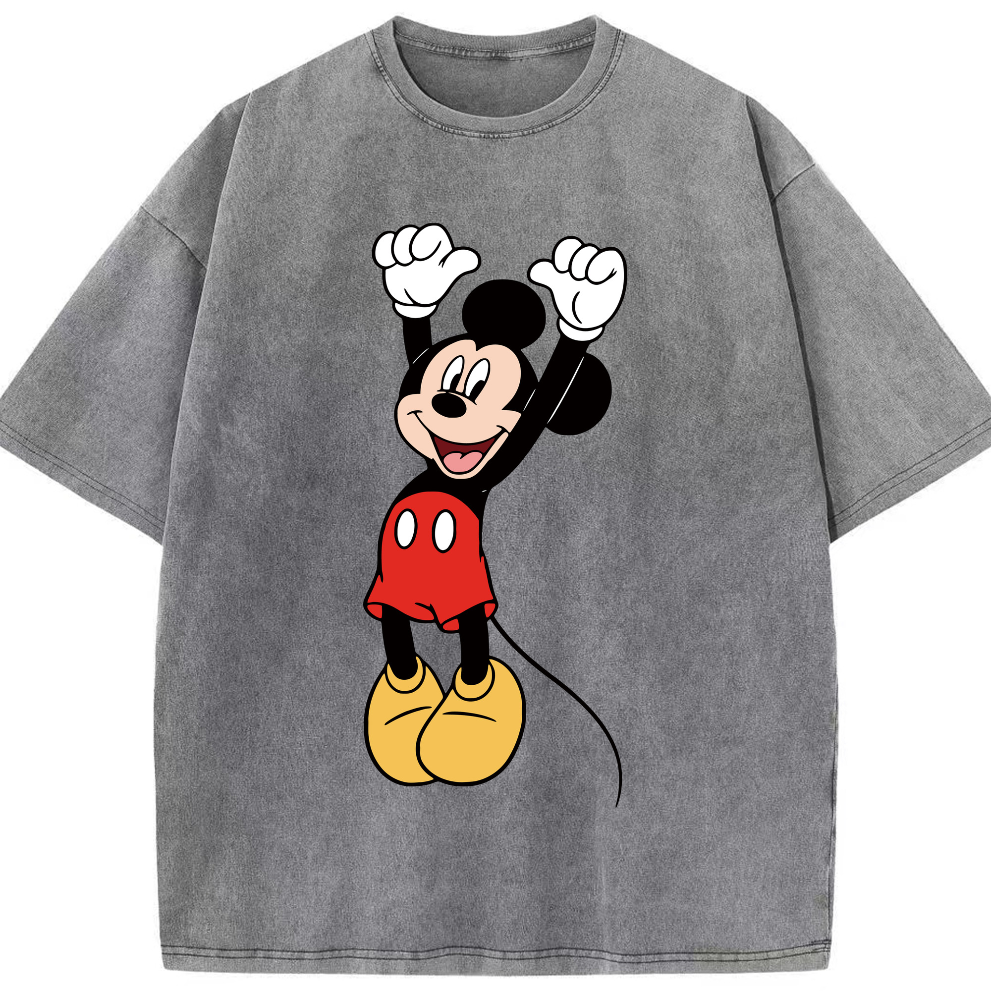 （画像用） ミッキーマウス Mickey Mouse 綿100% ヴィンテージ風 半袖Tシャツ（フロントプリント）