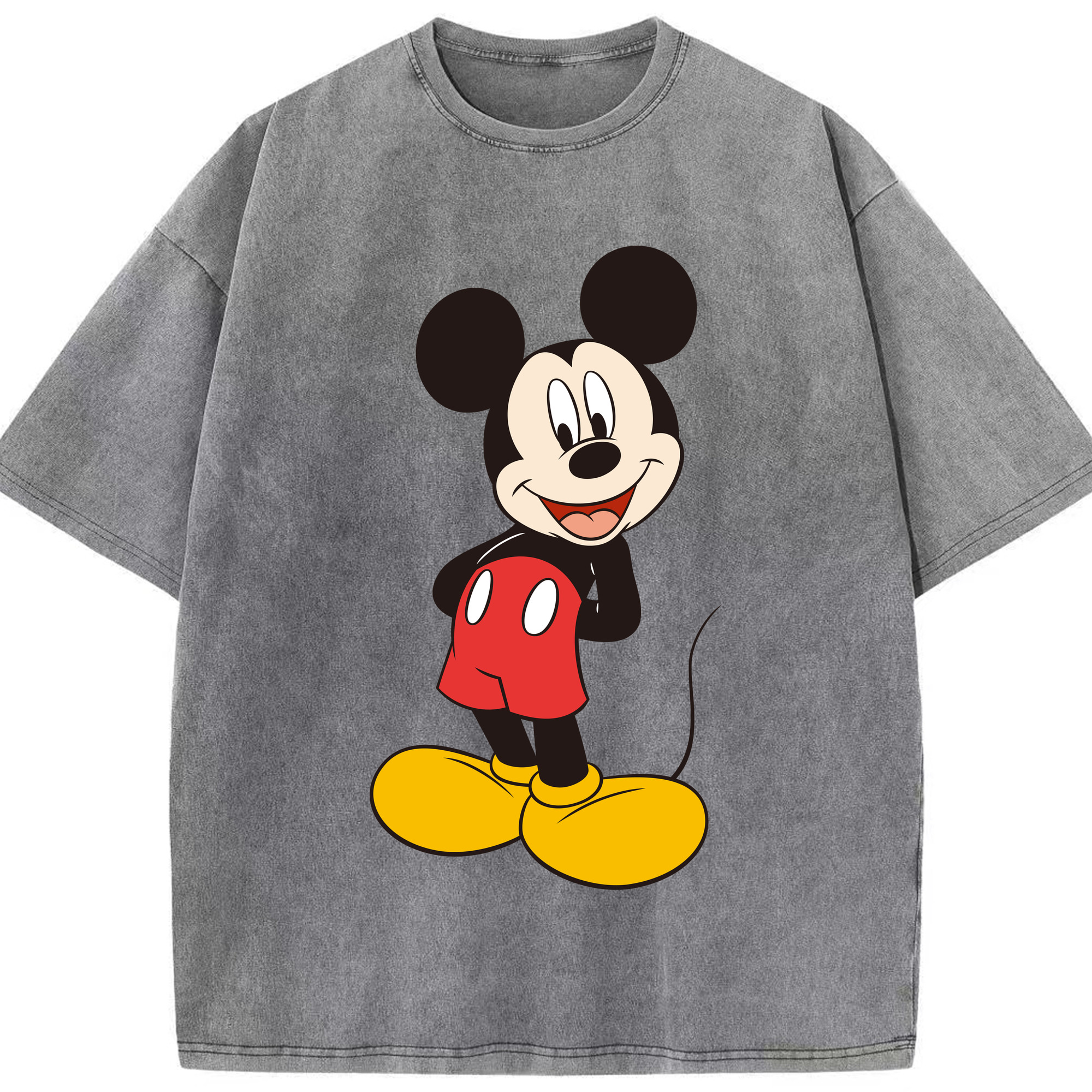 （画像用） ミッキーマウス Mickey Mouse 綿100% ヴィンテージ風 半袖Tシャツ（フロントプリント）