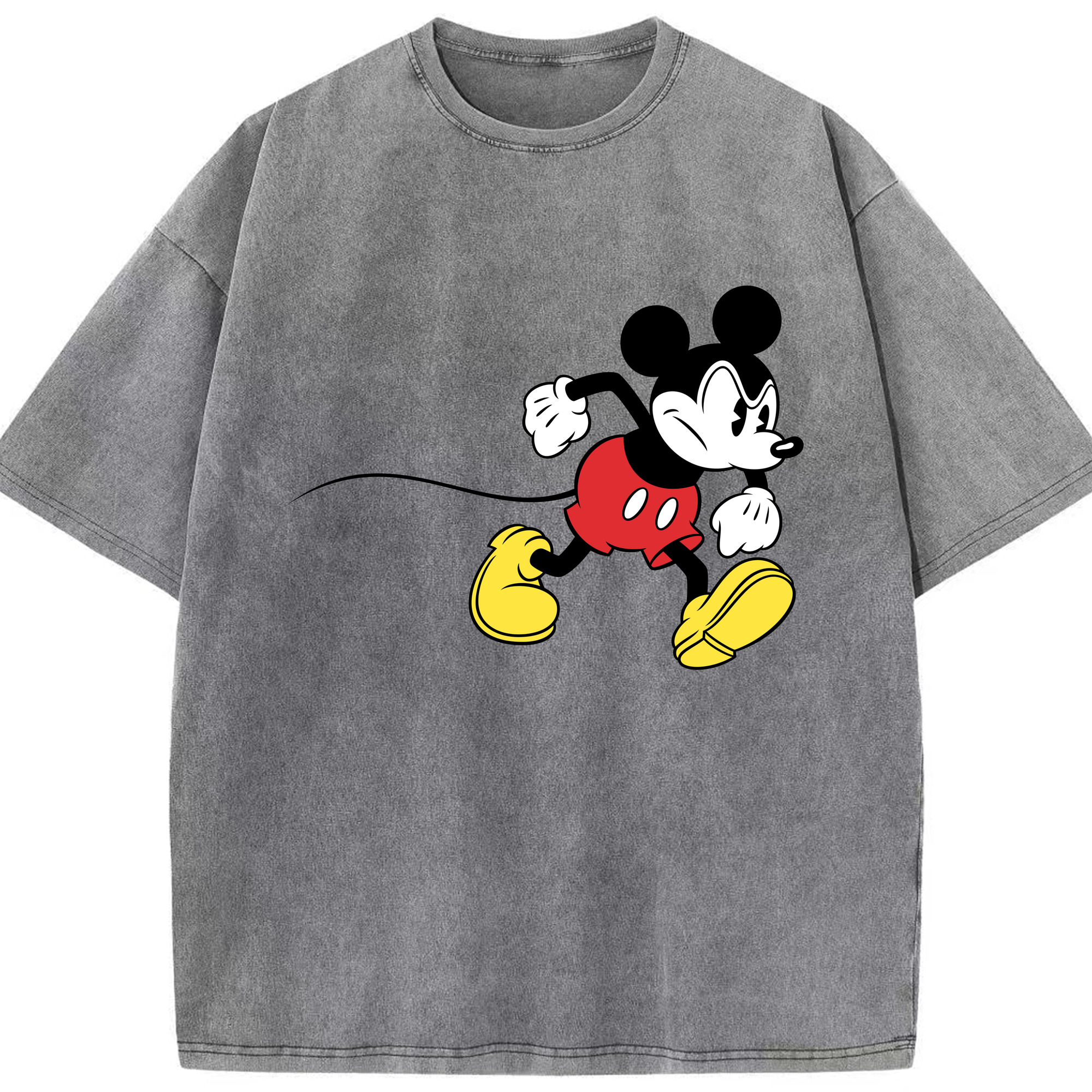 （画像用） ミッキーマウス Mickey Mouse 綿100% ヴィンテージ風 半袖Tシャツ（フロントプリント）
