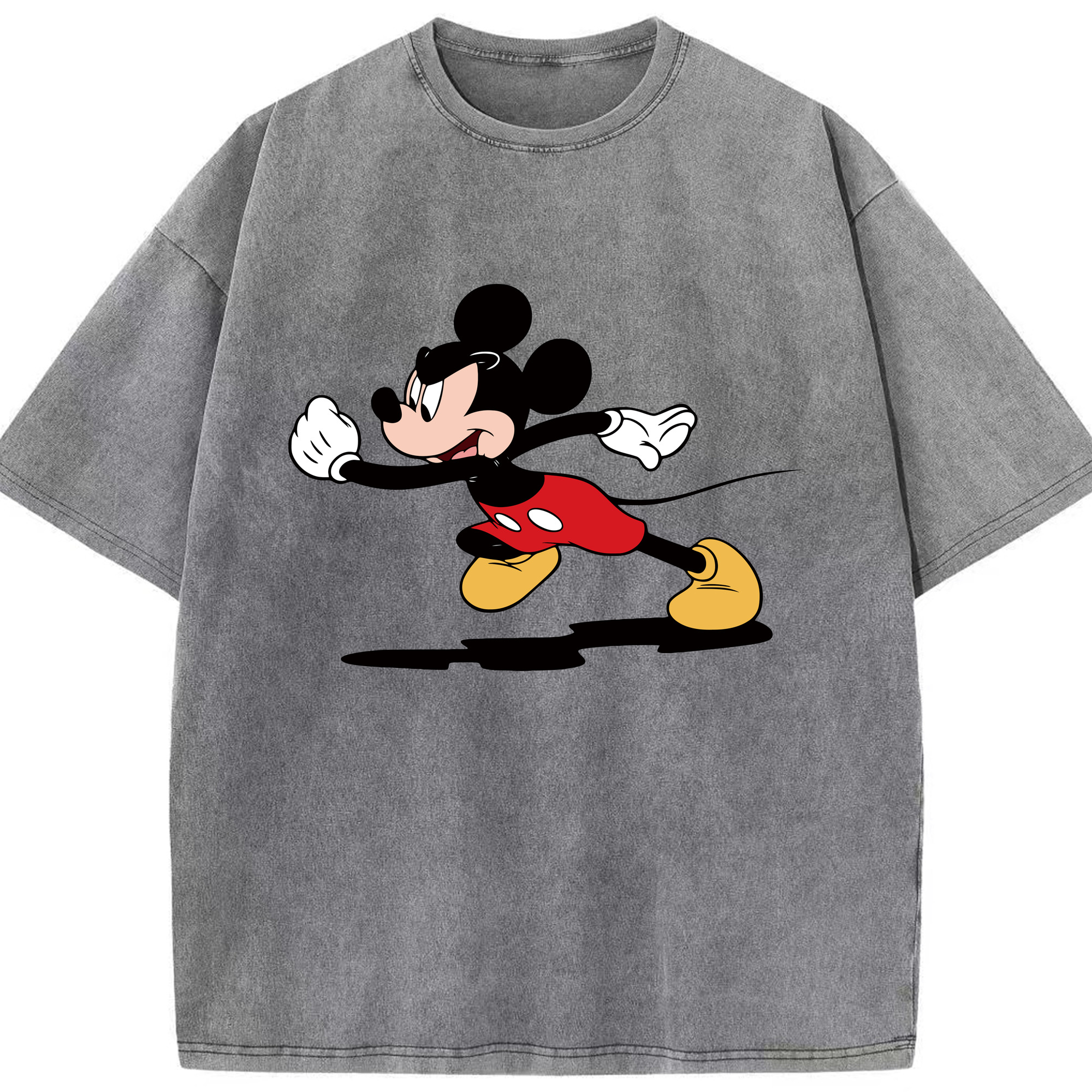 （画像用） ミッキーマウス Mickey Mouse 綿100% ヴィンテージ風 半袖Tシャツ（フロントプリント）