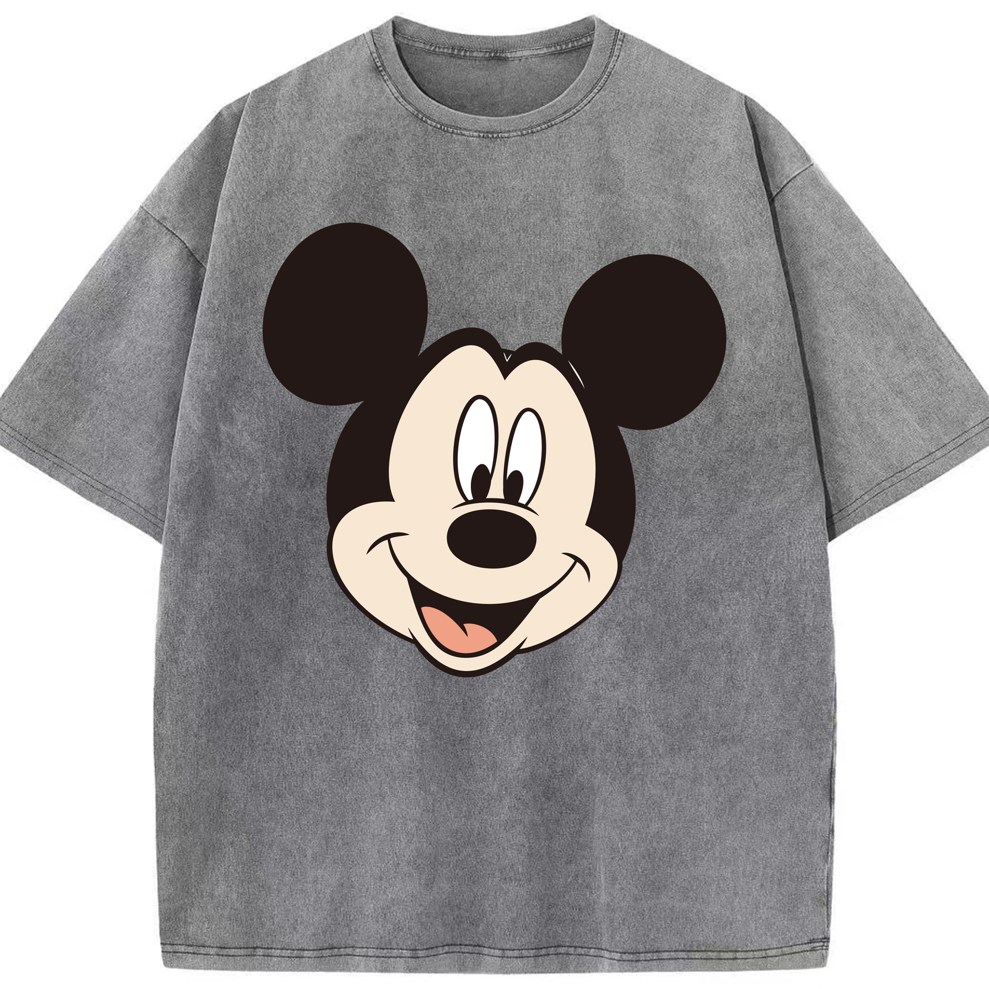 （画像用） ミッキーマウス Mickey Mouse 綿100% ヴィンテージ風 半袖Tシャツ（フロントプリント）