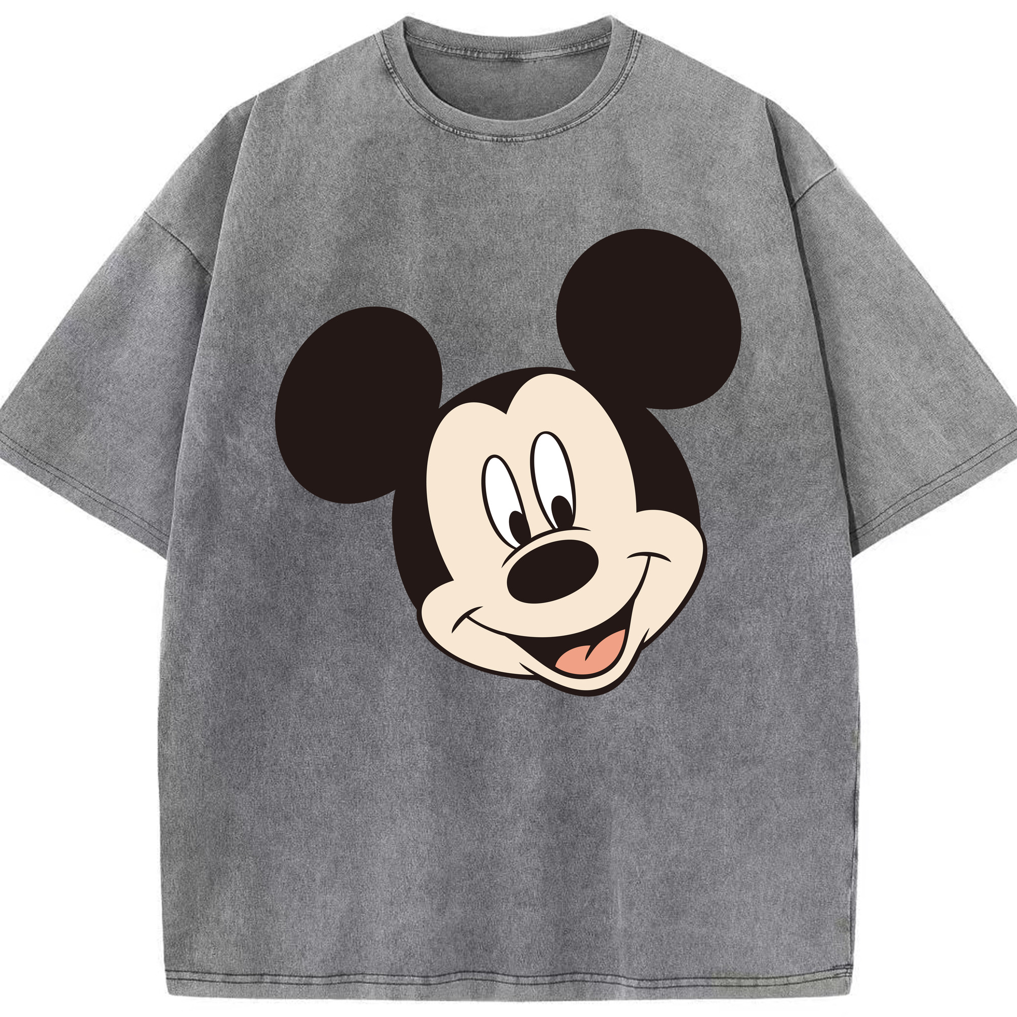 （画像用） ミッキーマウス Mickey Mouse 綿100% ヴィンテージ風 半袖Tシャツ（フロントプリント）