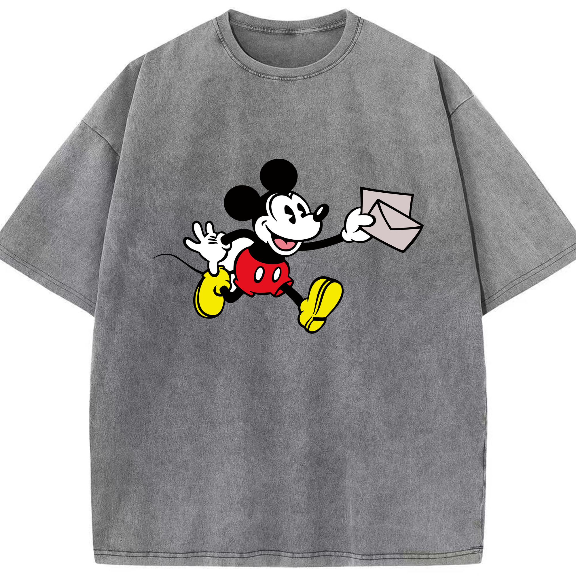 （画像用） ミッキーマウス Mickey Mouse 綿100% ヴィンテージ風 半袖Tシャツ（フロントプリント）