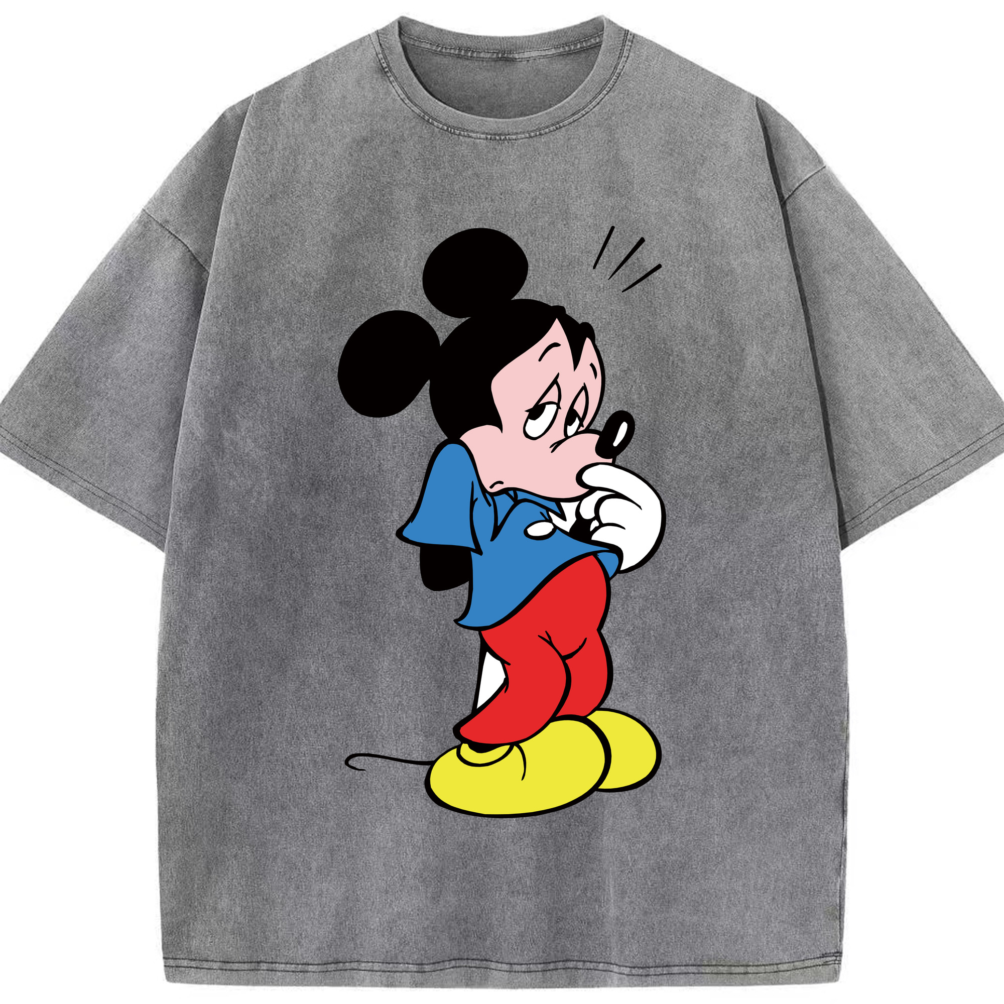 （画像用） ミッキーマウス Mickey Mouse 綿100% ヴィンテージ風 半袖Tシャツ（フロントプリント）