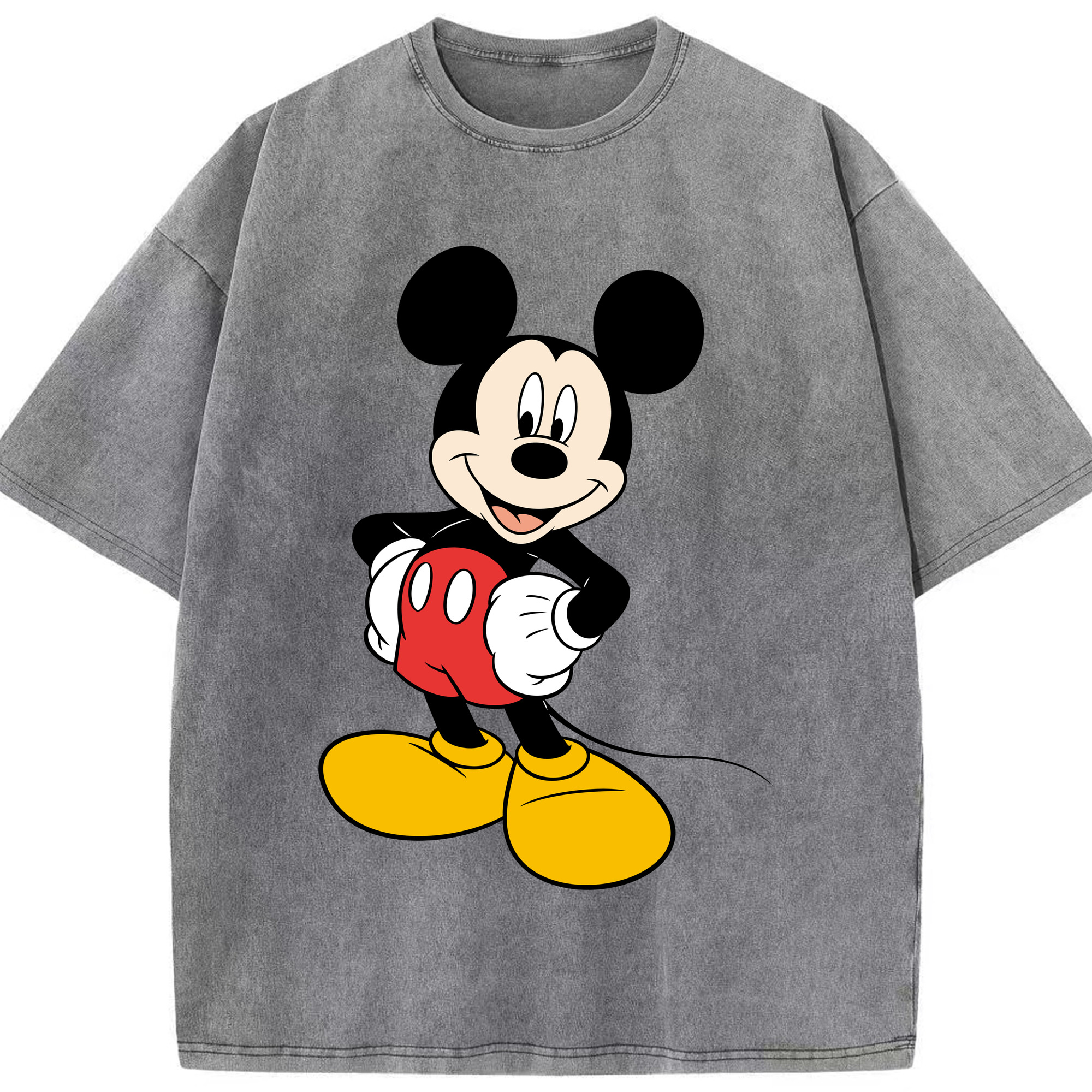 （画像用） ミッキーマウス Mickey Mouse 綿100% ヴィンテージ風 半袖Tシャツ（フロントプリント）